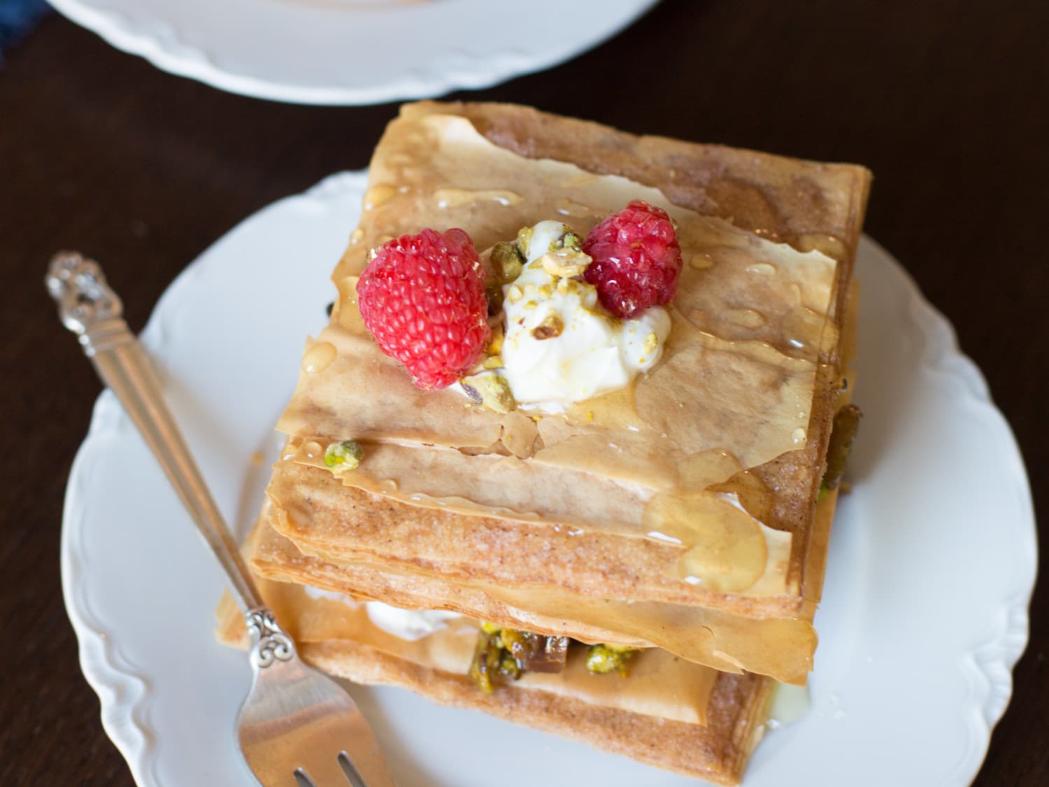 Recipe Honeyed Phyllo Stacks With Pistachios Spiced Fruit Yogurt Kitchn