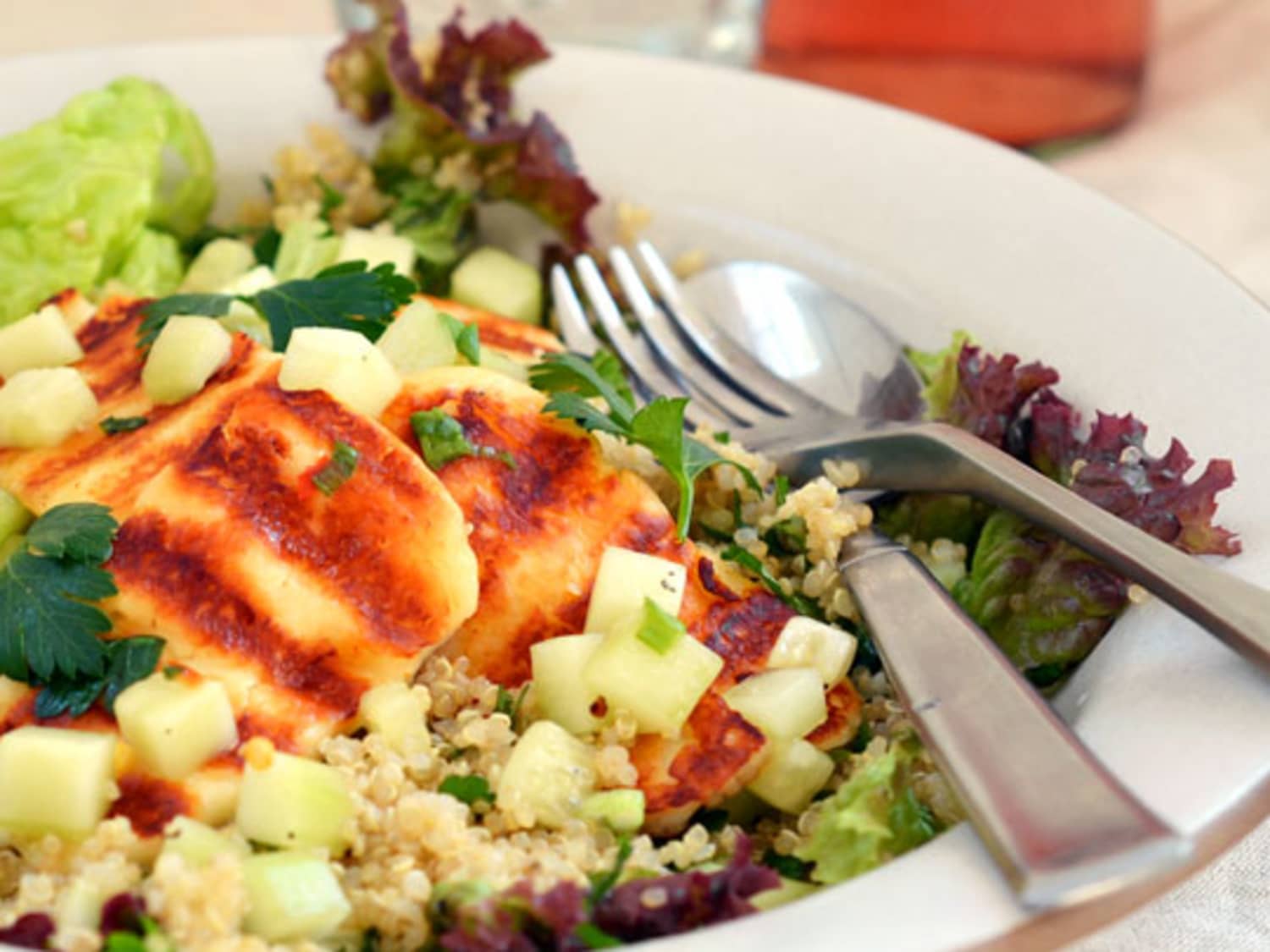 Recipe Grilled Halloumi Quinoa Salad Kitchn