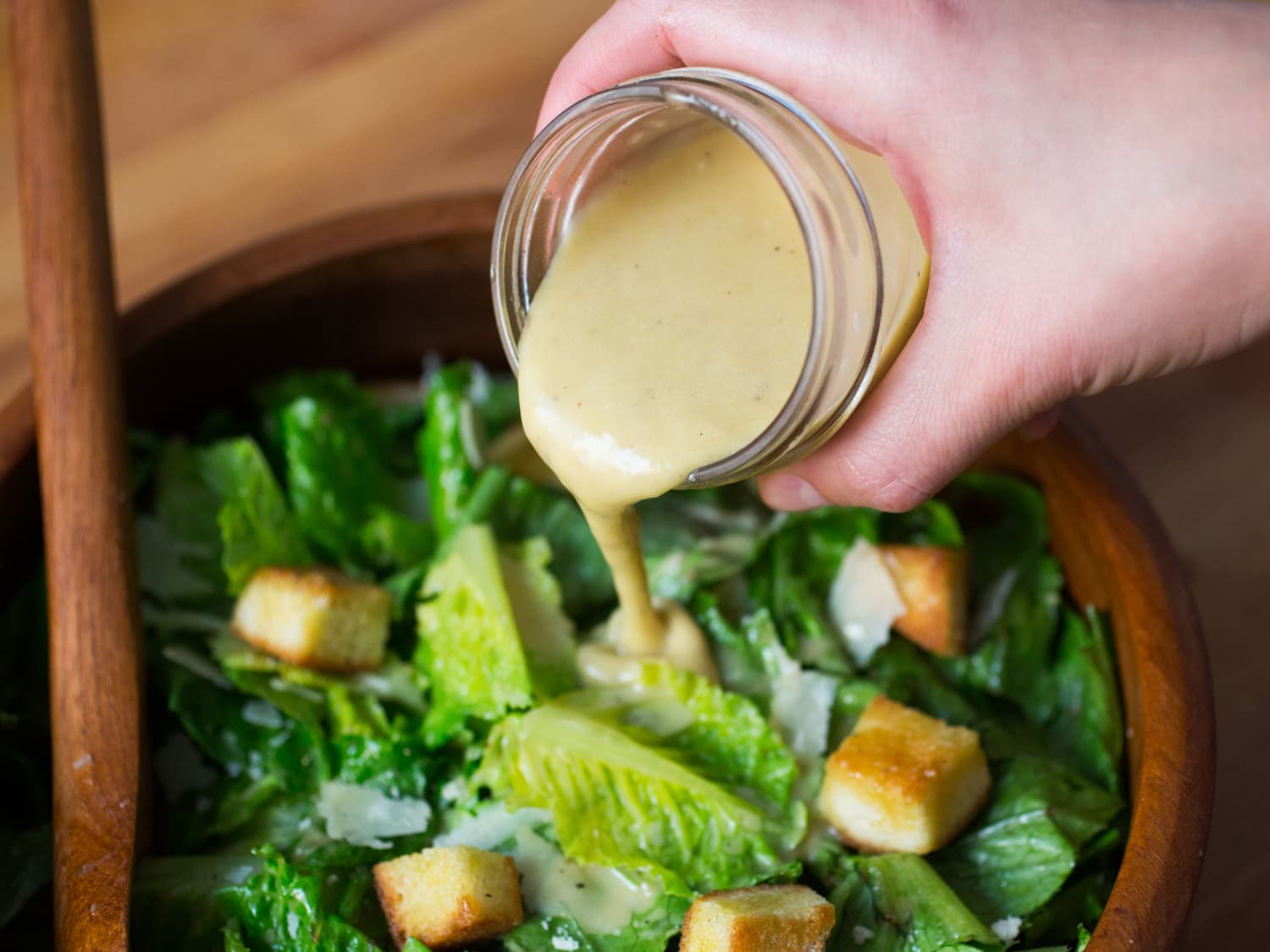 Caesar Dressing Easy Caesar Salad Recipe Kitchn