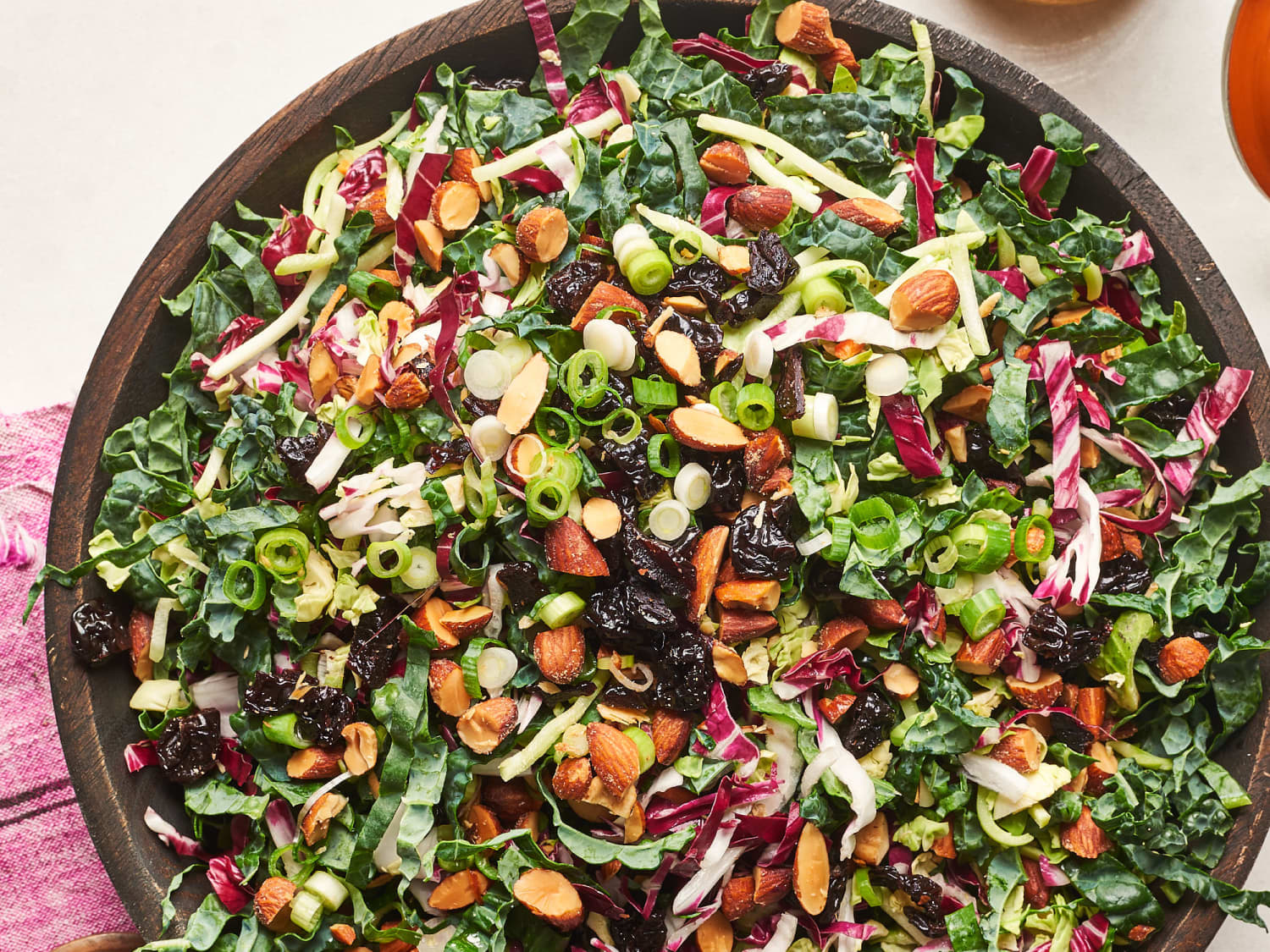 Kale Slaw With Honey Mustard Almonds And Dried Cherries Kitchn