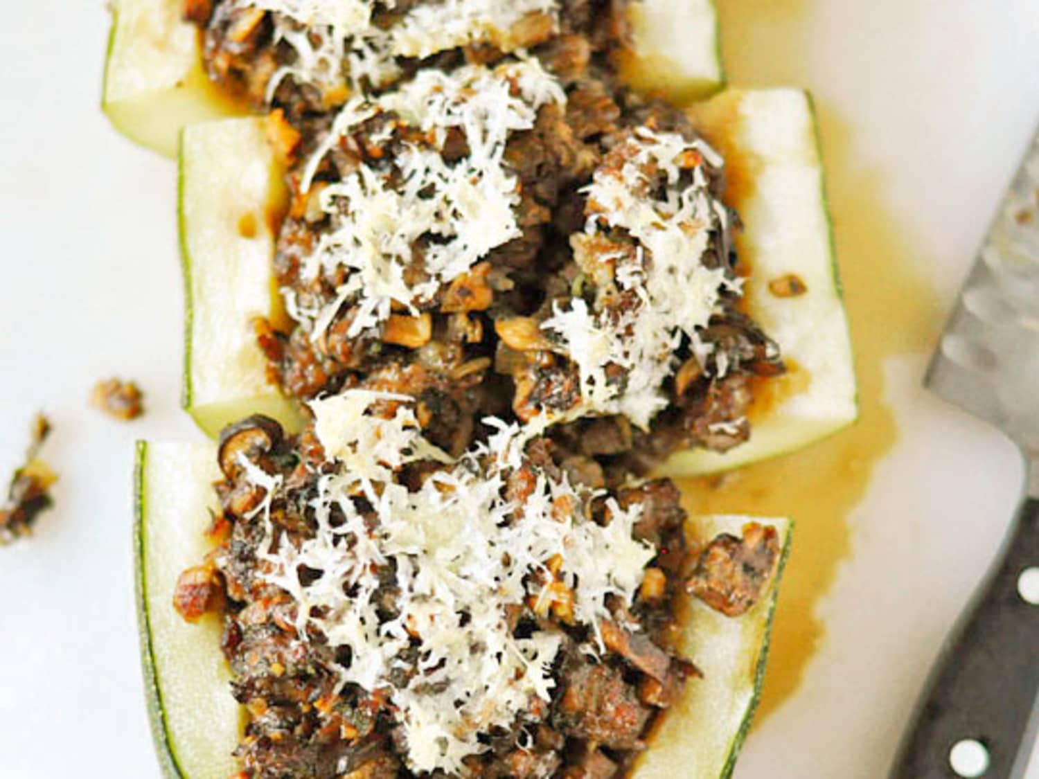 Recipe Giant Zucchini Stuffed With Sausage Mushrooms Sage Kitchn