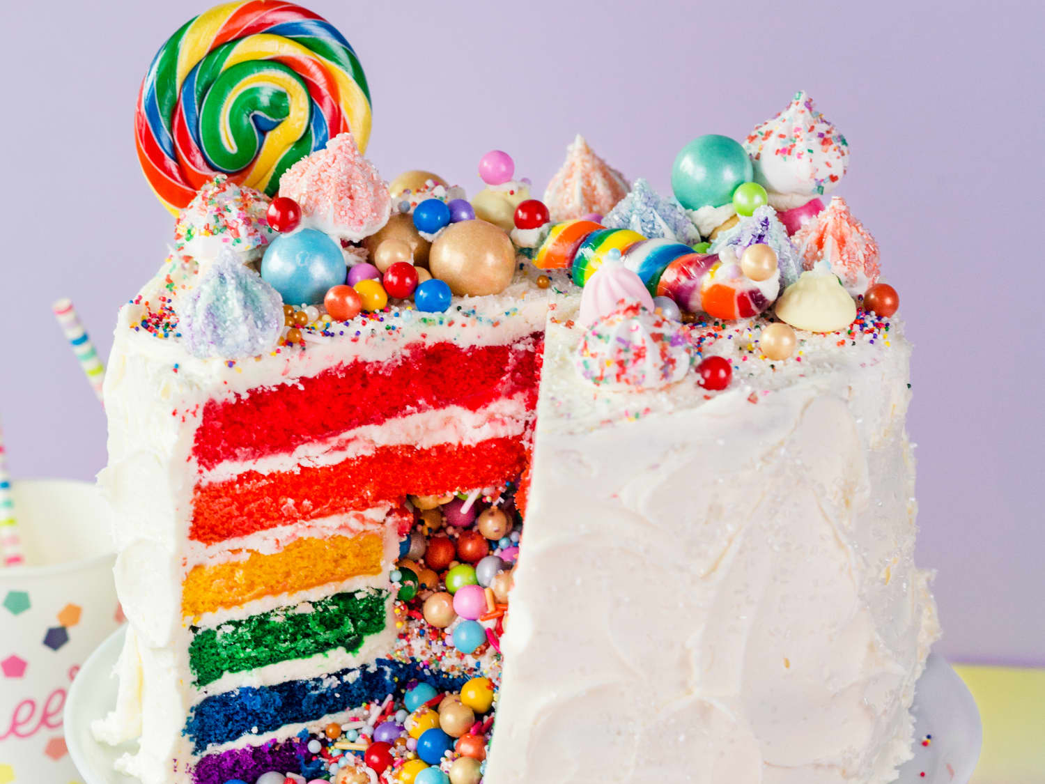 How To Make A Rainbow Layer Cake With A Candy Surprise Inside Kitchn