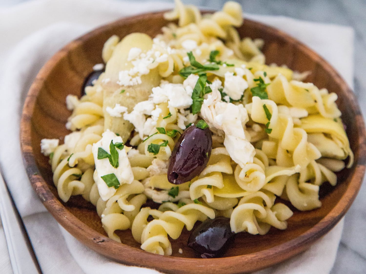 Recipe Greek Chicken Pasta With Olives And Feta Kitchn