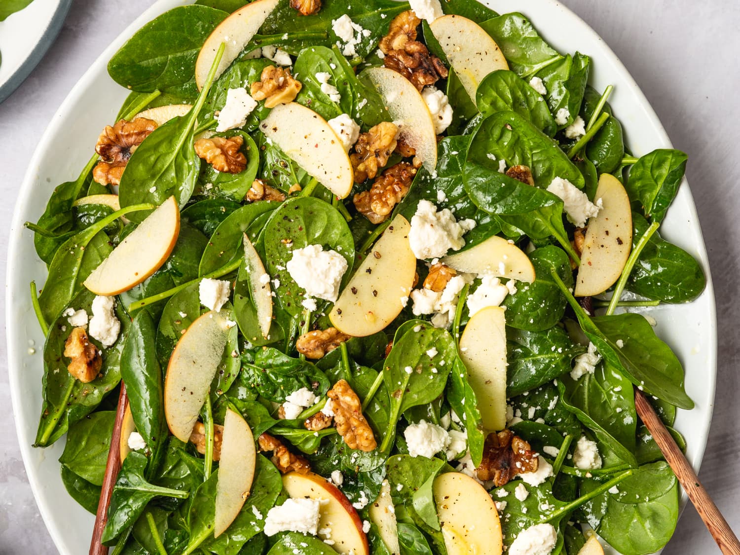 Spinach Salad With Apples Walnuts And Feta Kitchn