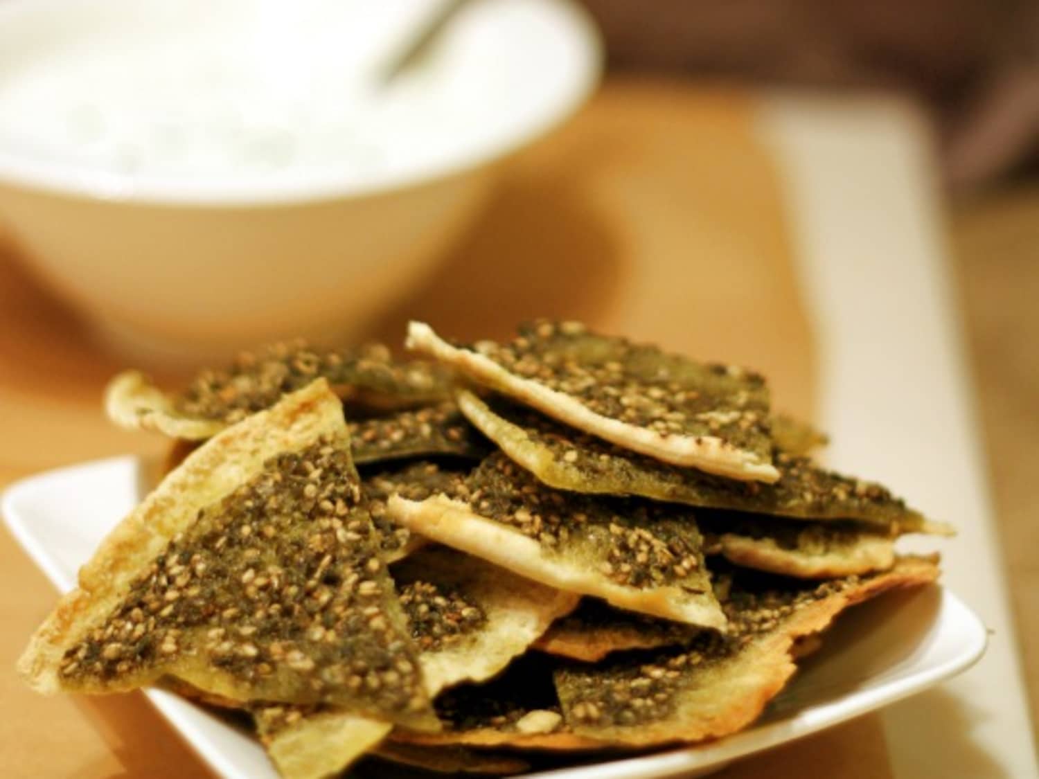 Fresh Fall Snack Recipe Za Atar Pita Chips With Yogurt Dip Kitchn