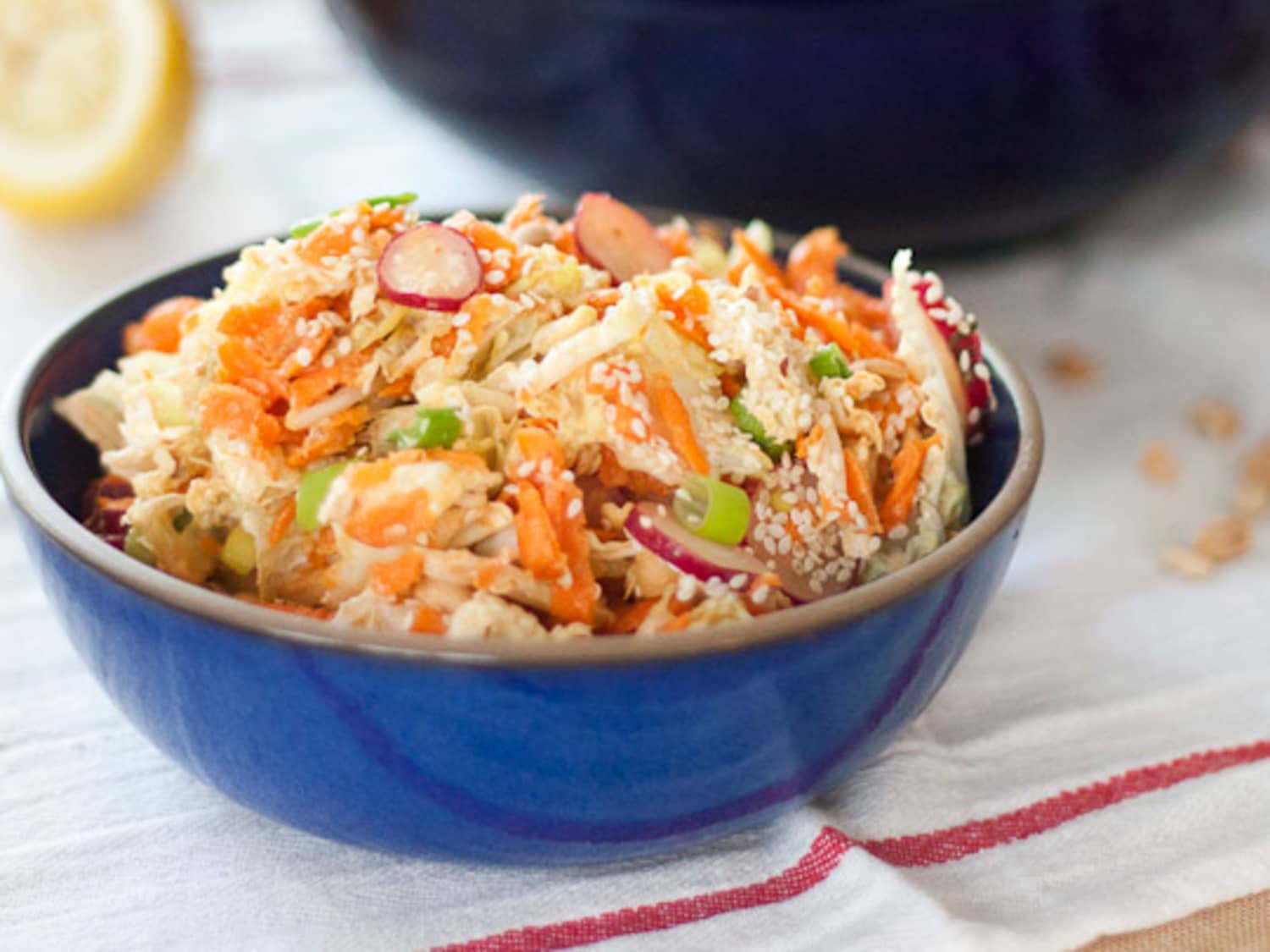 red cabbage salad with peanut dressing Asian Cabbage Salad with Ginger Peanut Dressing