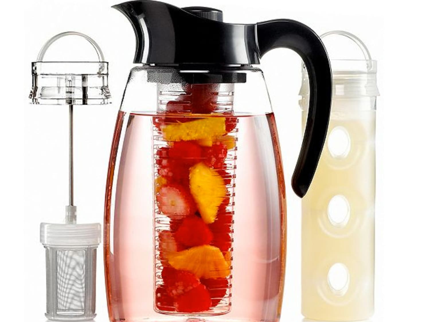 Prinxy Water Pitcher,Fruit Infuser Pitcher with Removable Lid,High Heat Resistance Infusion Pitcher for Hot/Cold Water,Flavor-Infused Beverage & Iced