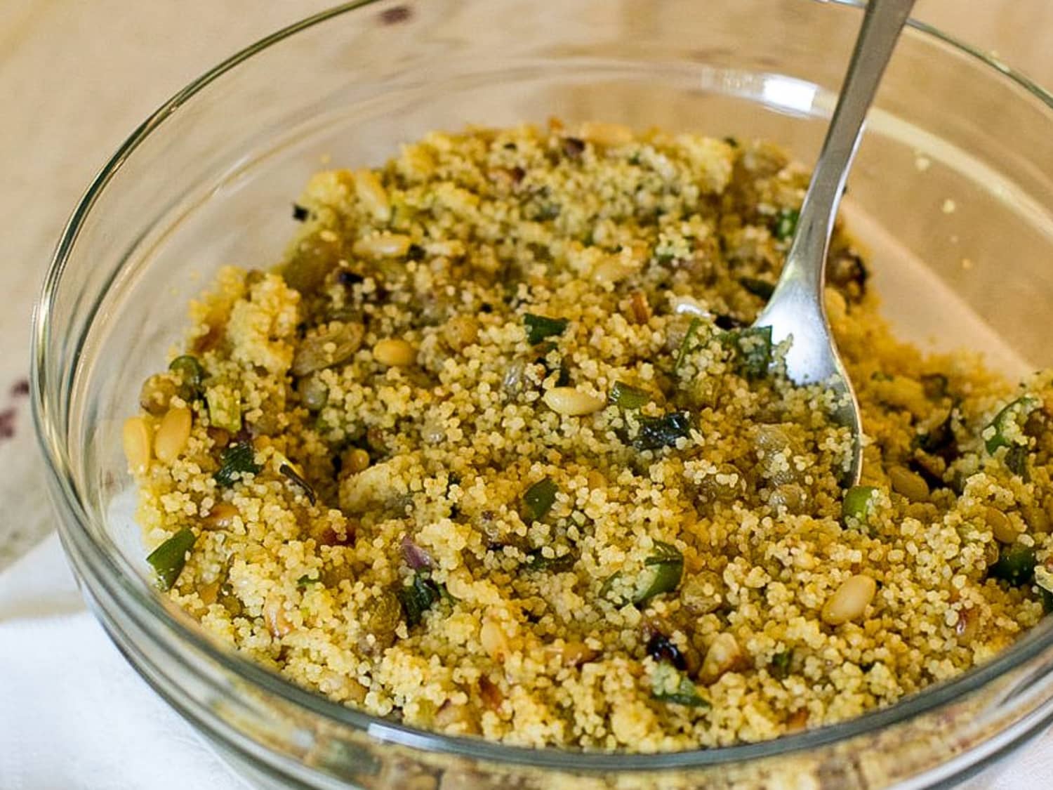 Recipe Pine Nut And Scallion Couscous Kitchn