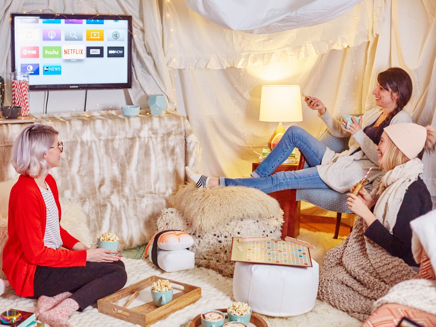 Backyard Movie Night Indoors