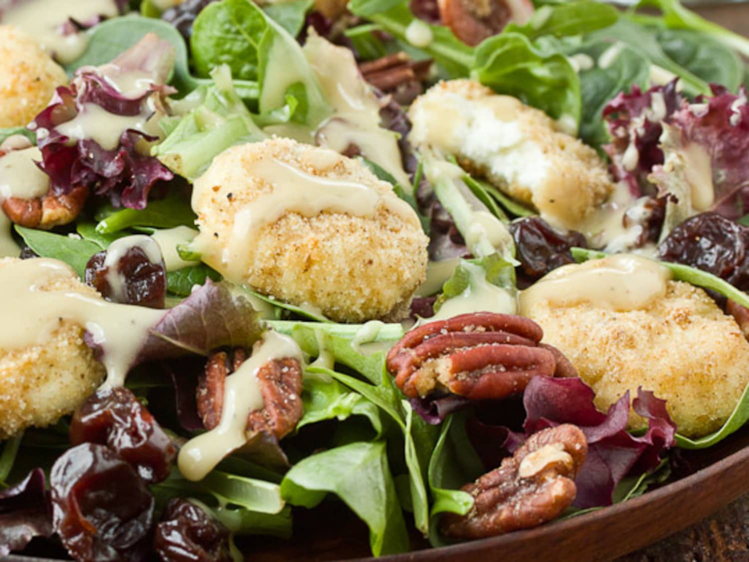 Mixed Greens Salad with Warm Walnut Dressing Recipe 