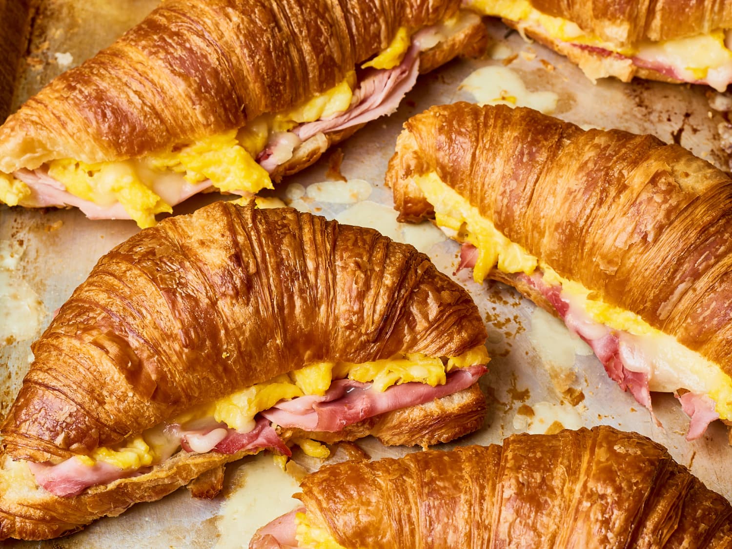 Baked Croissant Breakfast Sandwiches - Creme De La Crumb