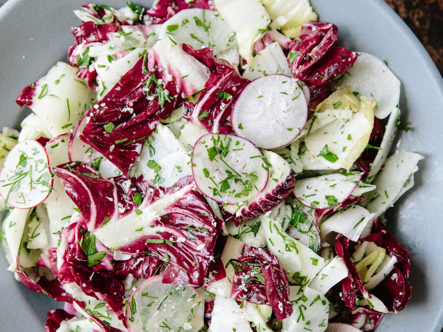 Recipe Bar Tartine S Chicory Salad With Anchovy Dressing Kitchn