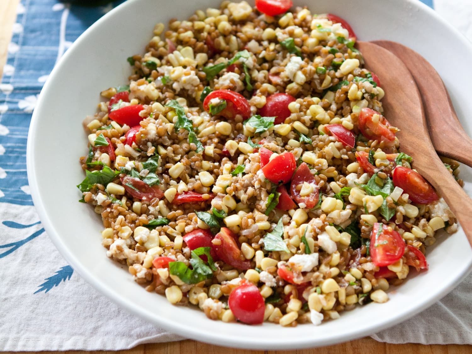 Recipe Grain Salad With Tomatoes Corn And Basil Kitchn