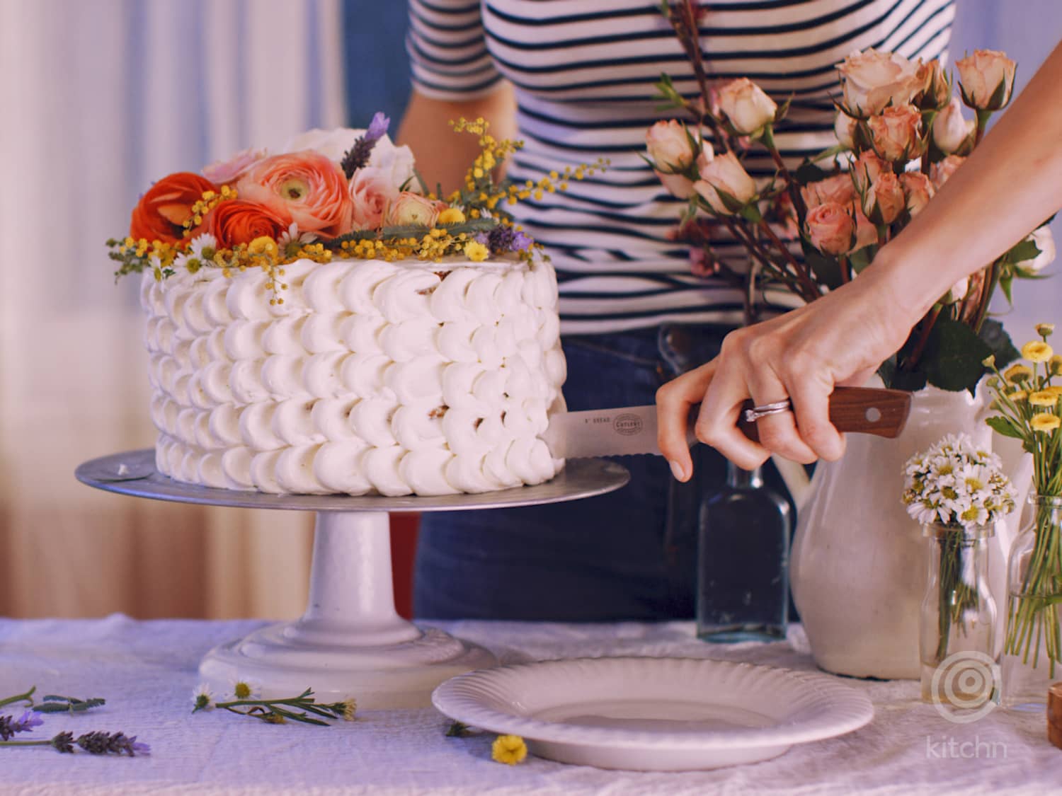 Recipe Four Layer Carrot Cake With Scalloped Cream Cheese