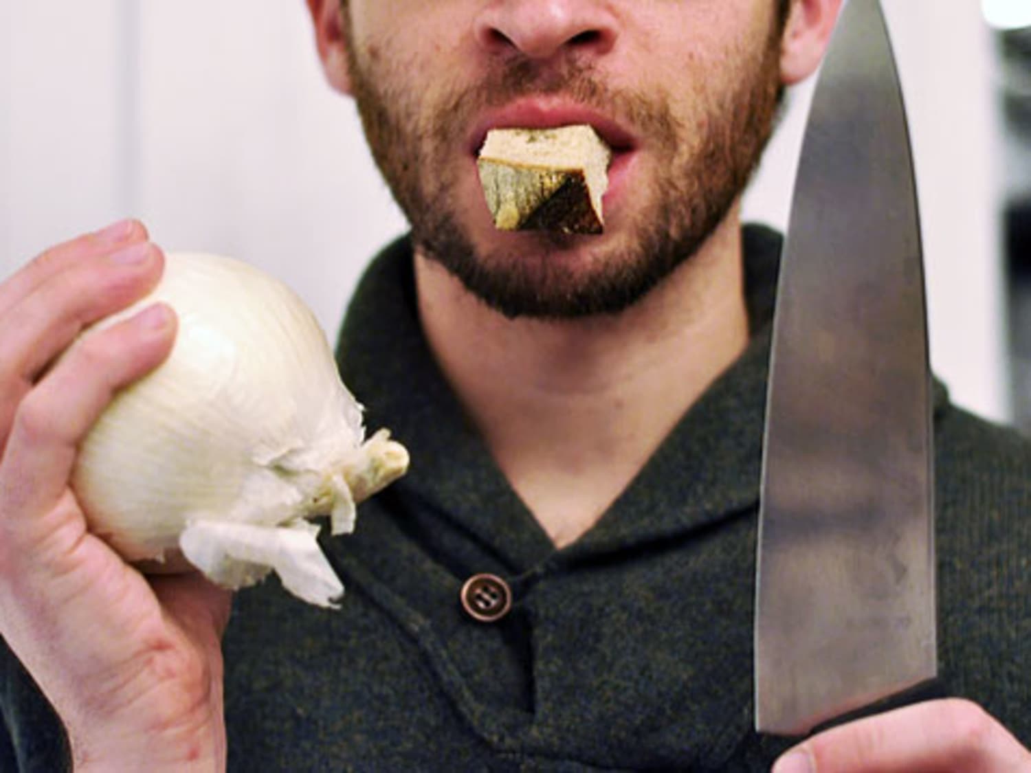 Best Way To Stop Onion Tears? Put Bread In Your Mouth | Kitchn