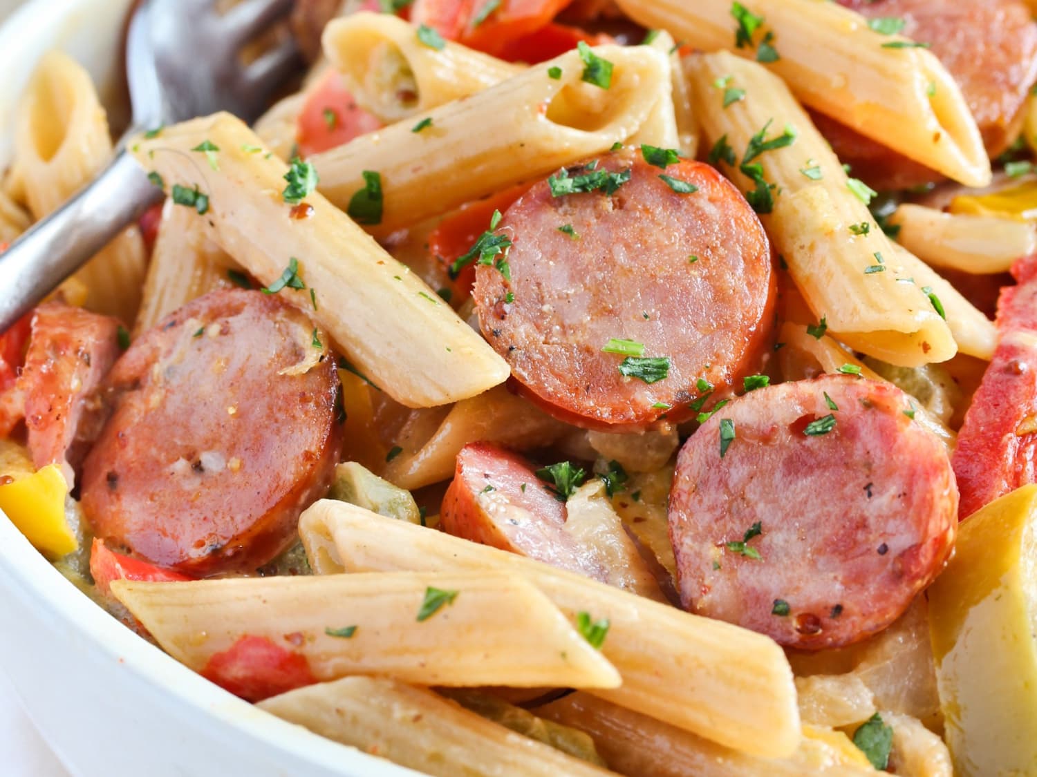 Recipe Spicy Sausage Mixed Vegetable Skillet Pasta Kitchn