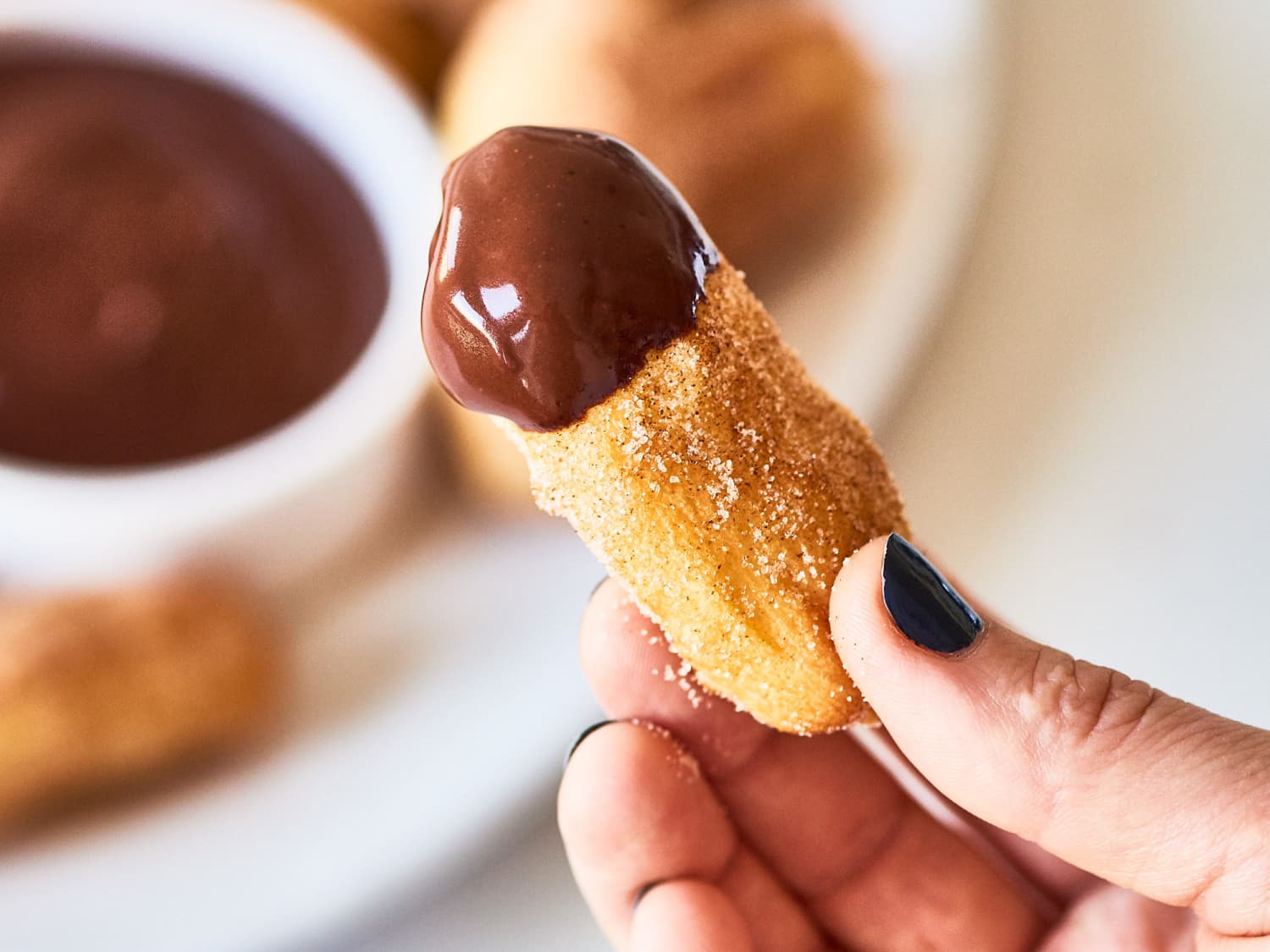 Air Fryer Churro Bites With Chocolate Dipping Sauce Kitchn