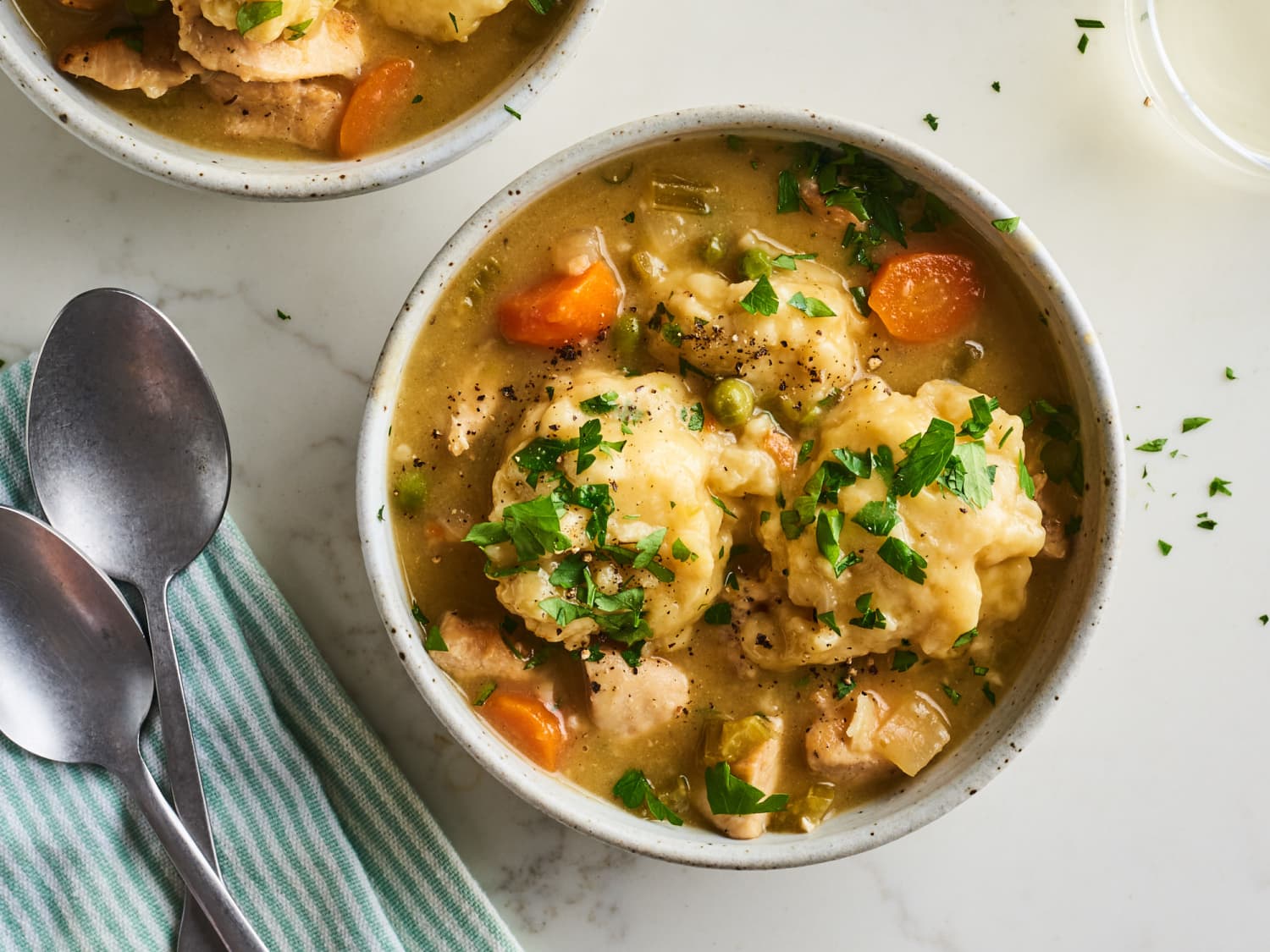 Chicken stew with shop dumplings