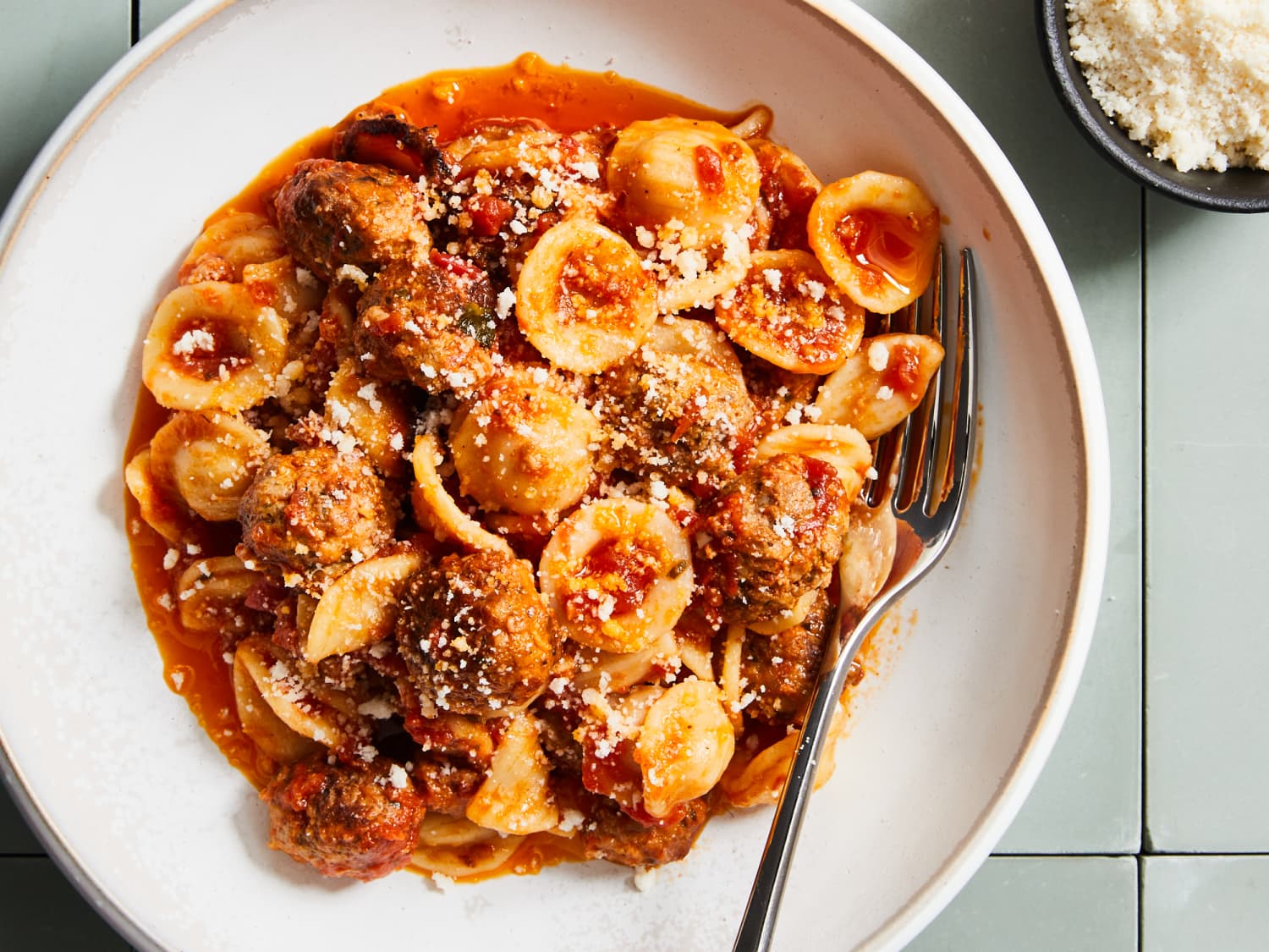 Orecchiette with Mini Meatballs
