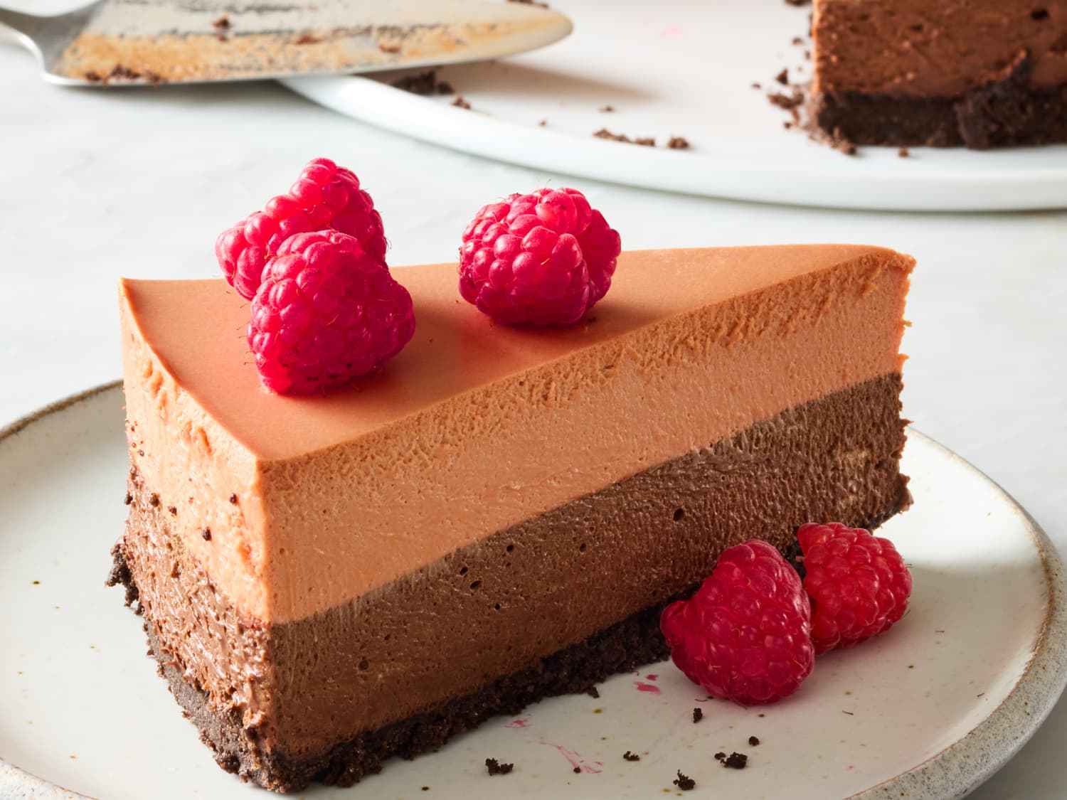 Triple chocolate top mousse cake recipe