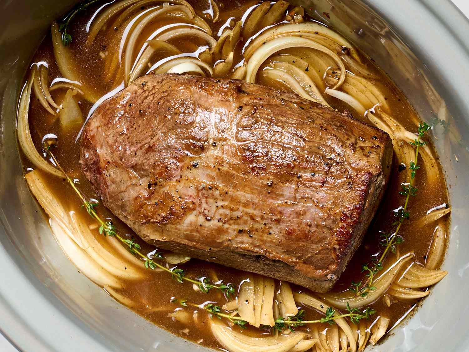Beef round roast slow cooker sale