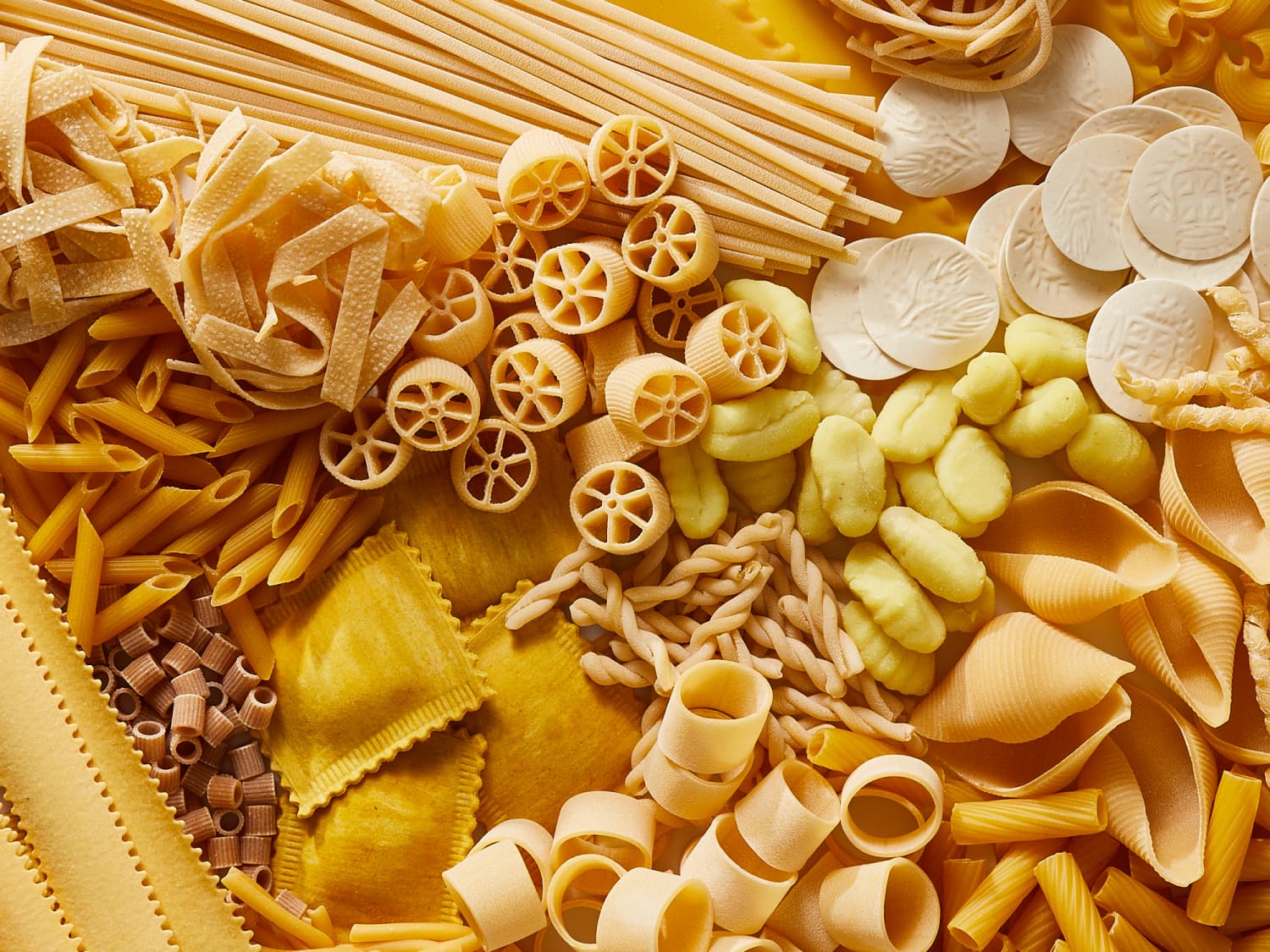 Pasta Shapes List Pasta Types Infographics Stock Vector Illustration