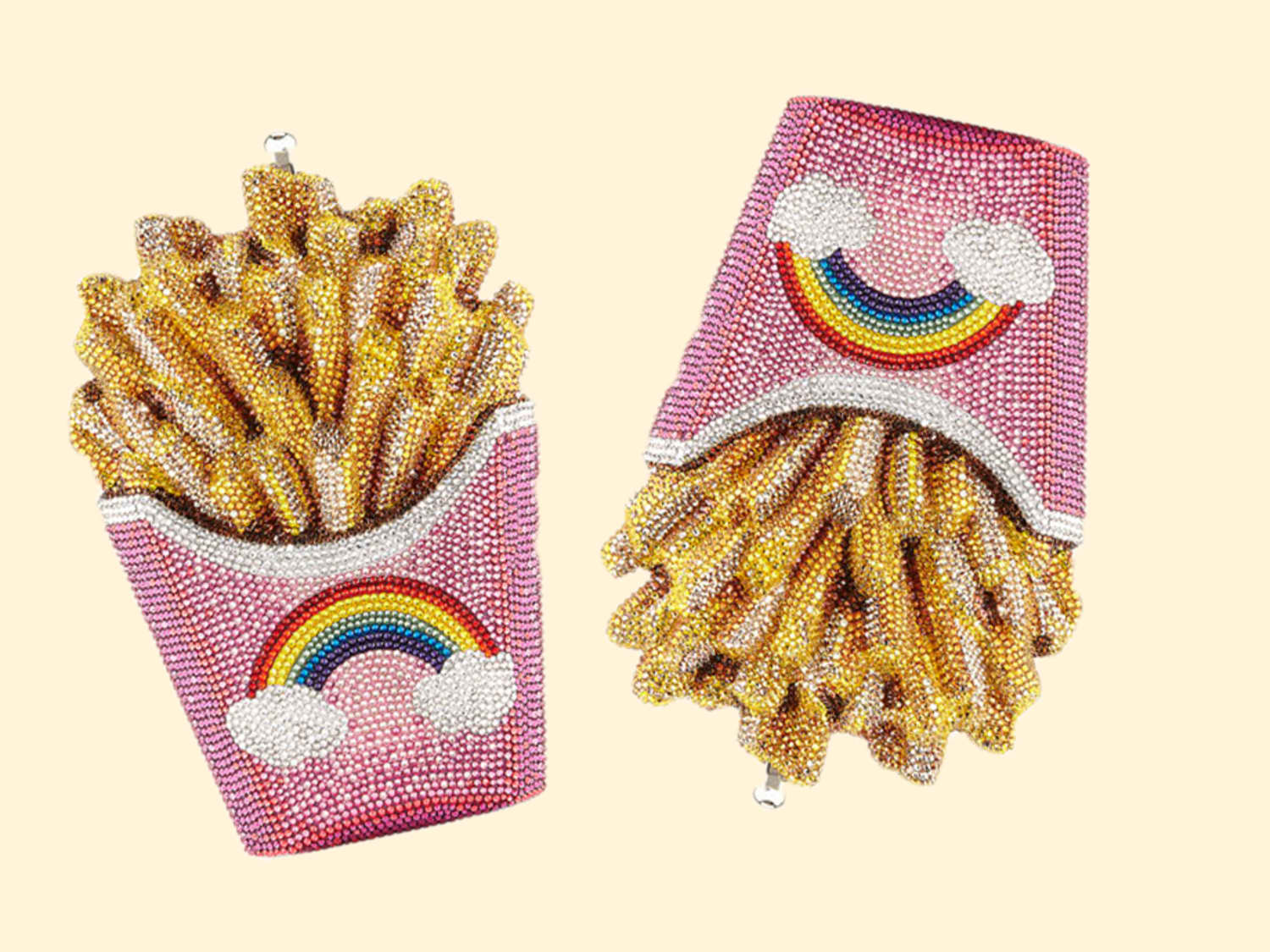 Rhinestone french shop fry purse