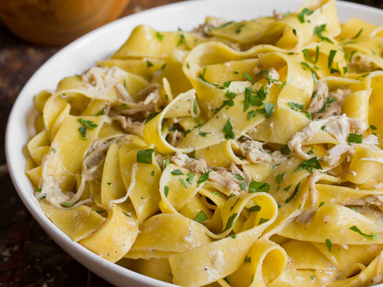 Pasta Recipe Creamy Braised Chicken with Pappardelle
