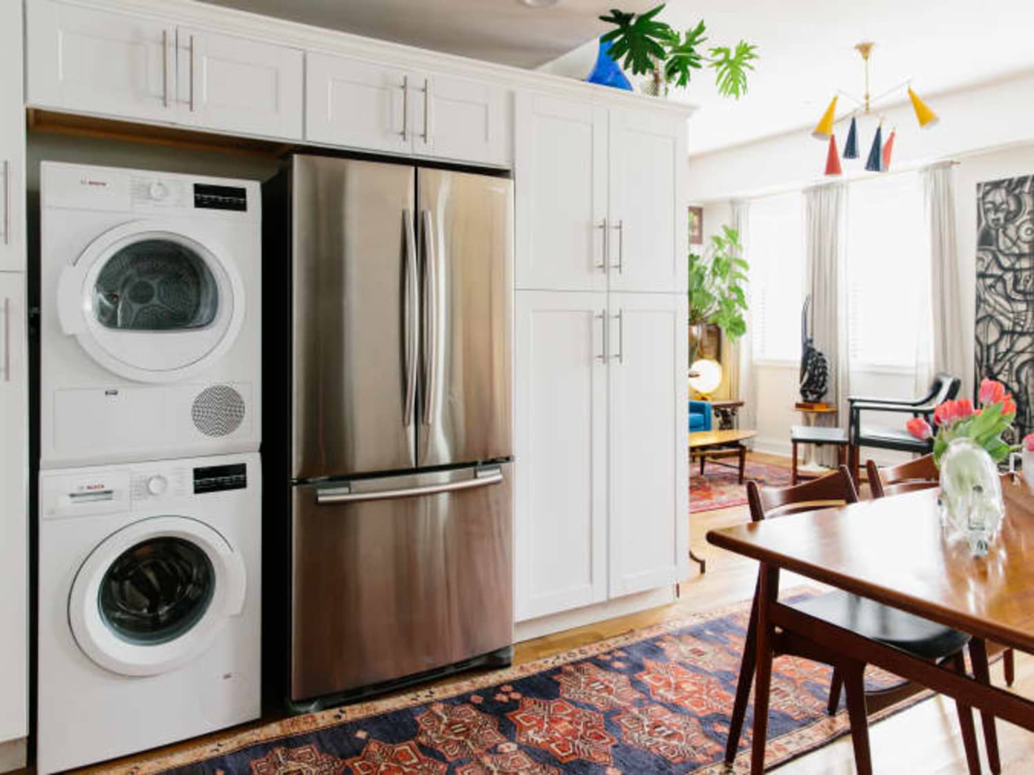 Washing machine in kitchen top