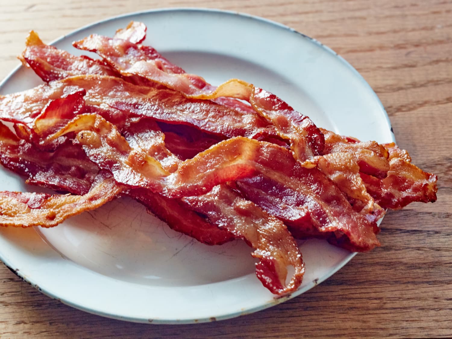 Deep store fried bacon