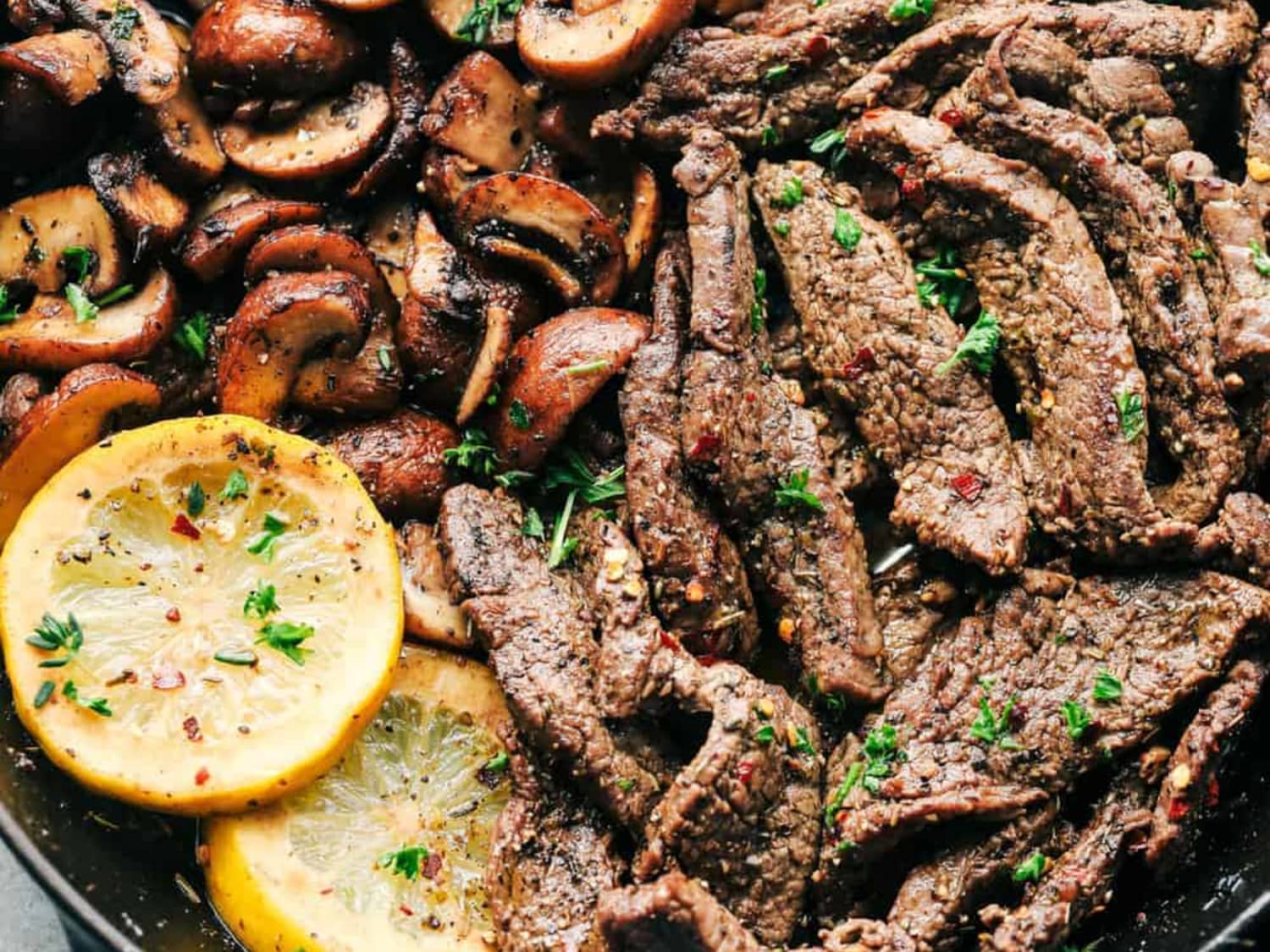 Flank steak with mushrooms 2025