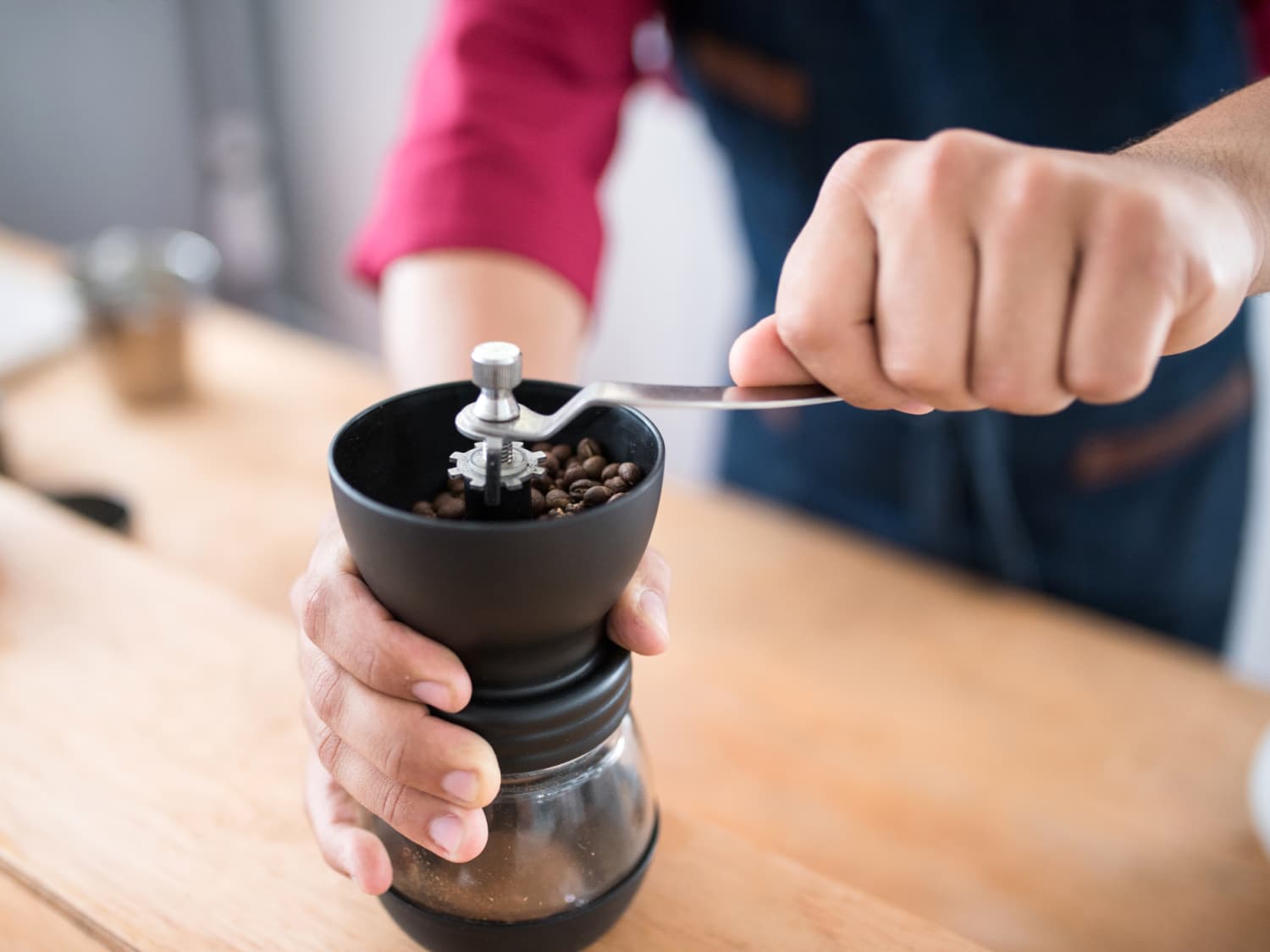 Italian Hand Crank Burr-Style Coffee Grinder