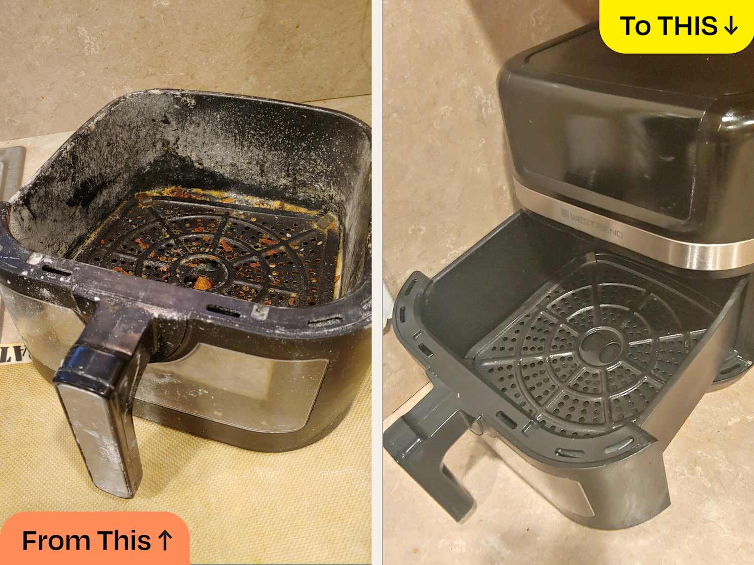 Troubleshooting: when the basket or tray still feels oily