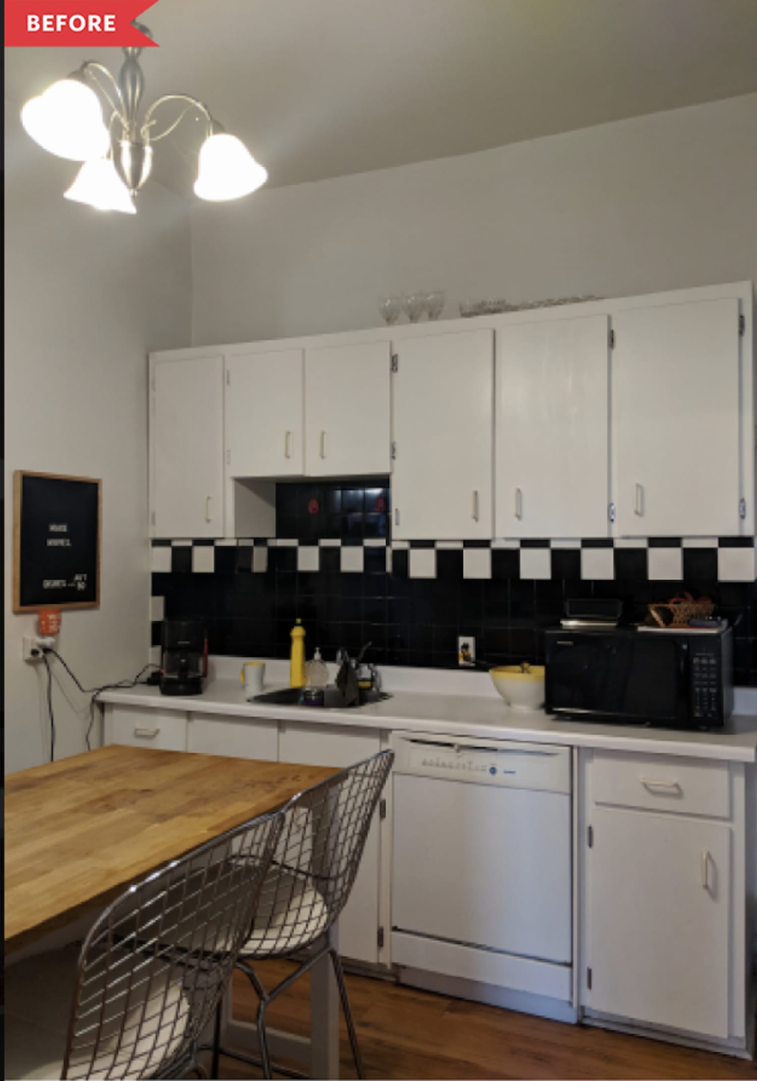Before and After: A $1000 Rental Kitchen With One Luxe-Looking IKEA Hack