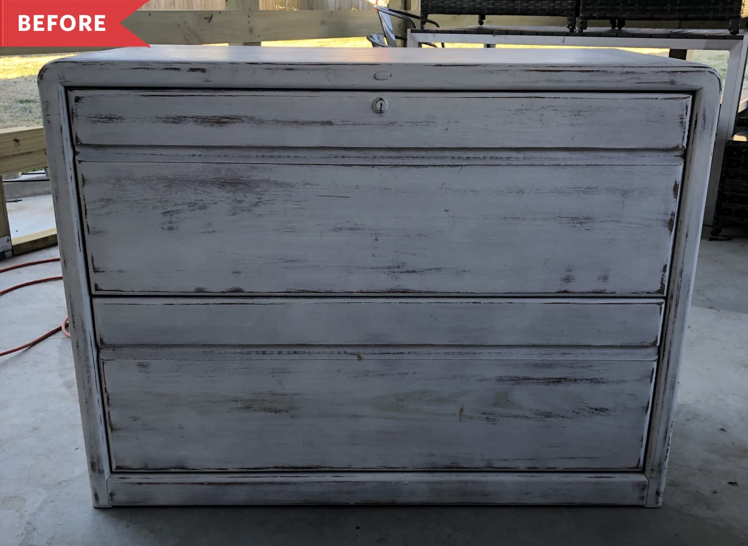 Before and After: An Old Shabby Chic Dresser Becomes a Modern, Fluted Beauty for Just $85