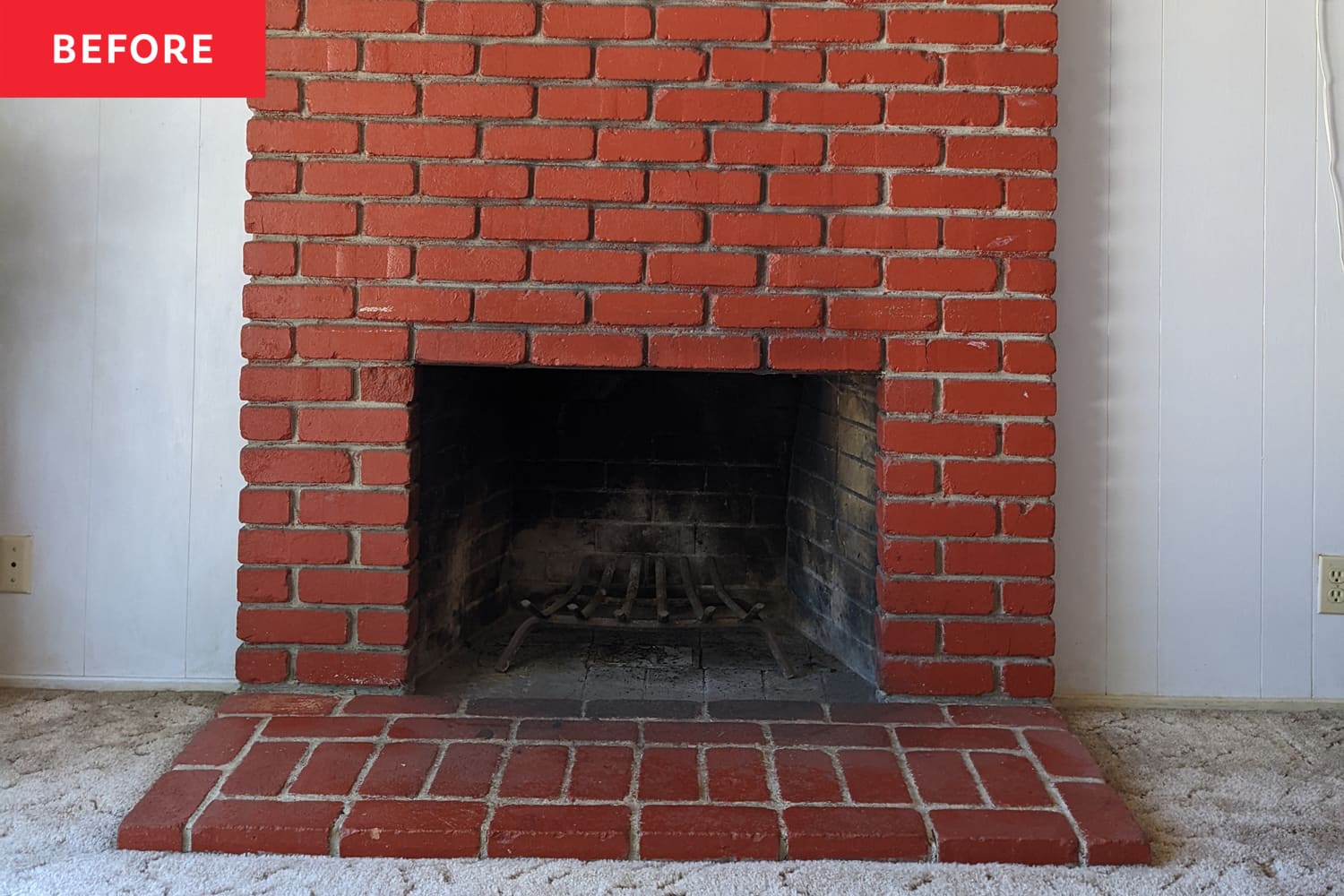 Before and After: A “Despised” Red Brick Fireplace Is Revitalized with a $20 Refresh