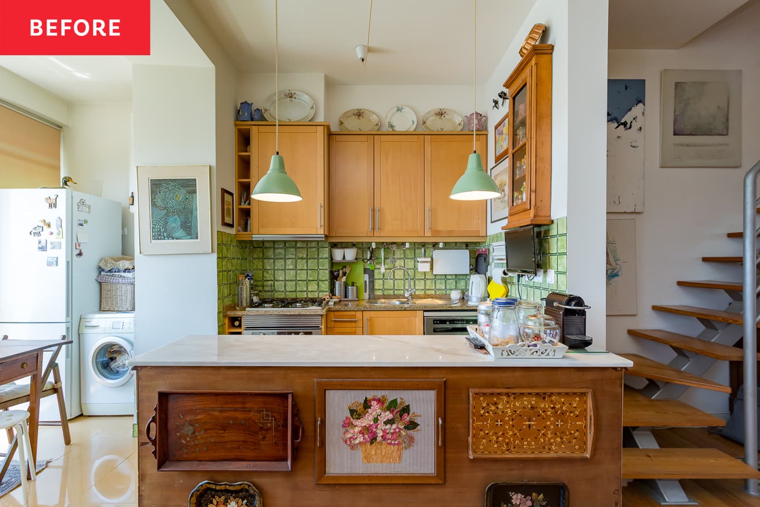See How This Dated Kitchen Got a “Decluttered” New Look (The Tile Stayed!)