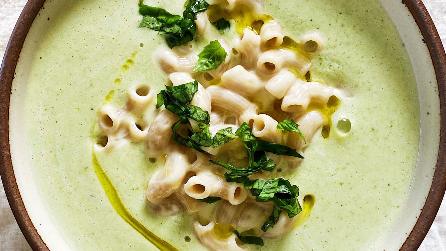 Creamy Broccoli Soup with Cheesy Macaroni-image