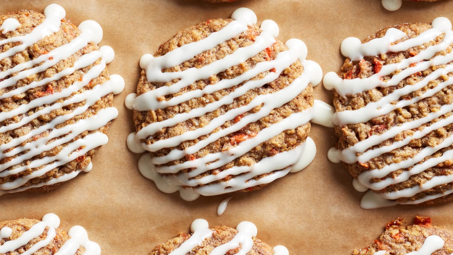 Carrot Cake Oatmeal Cookies With Cream Cheese Glaze-image