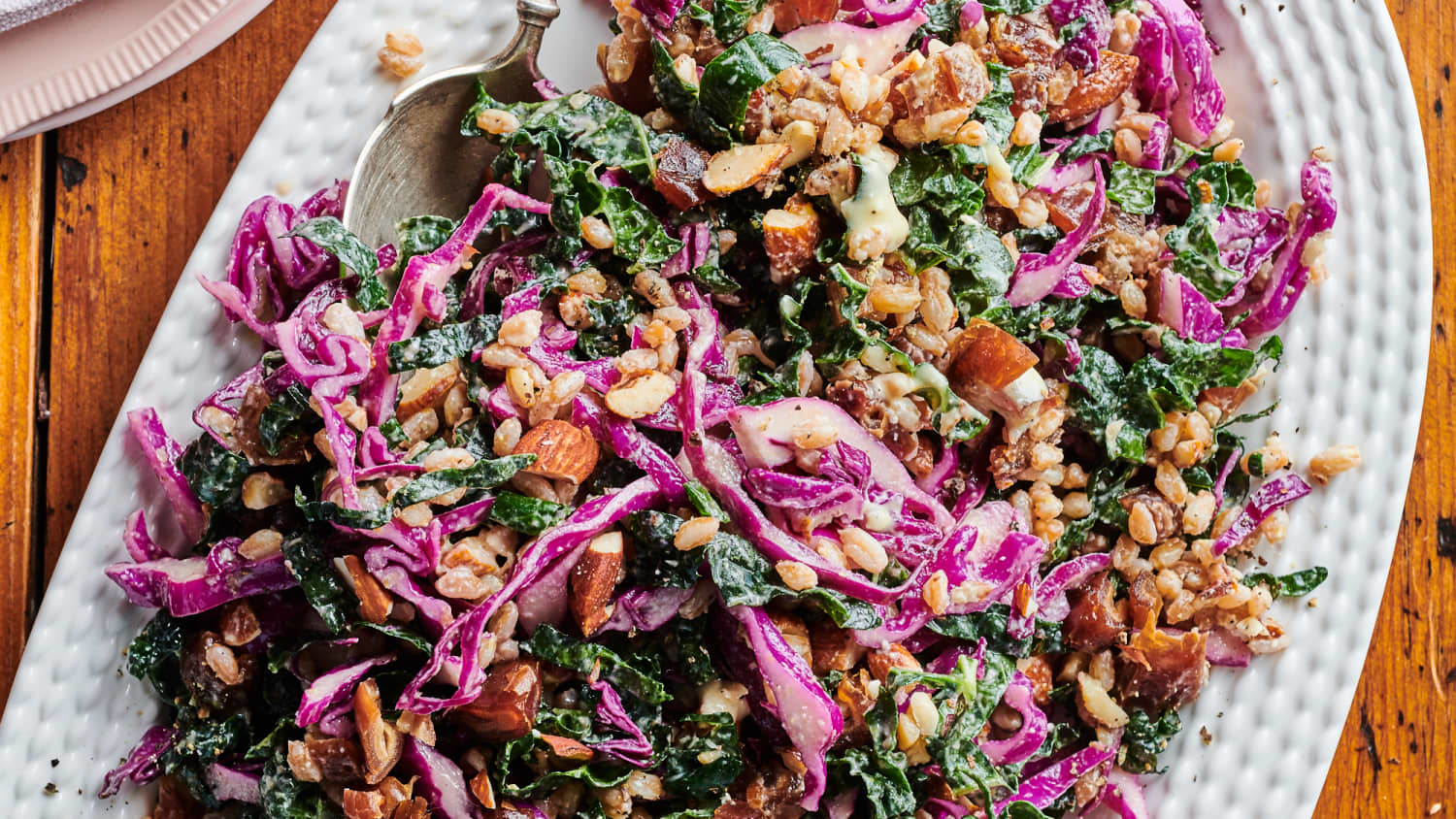 Crunchy Cabbage Slaw with Farro, Pecorino, and Dates-image