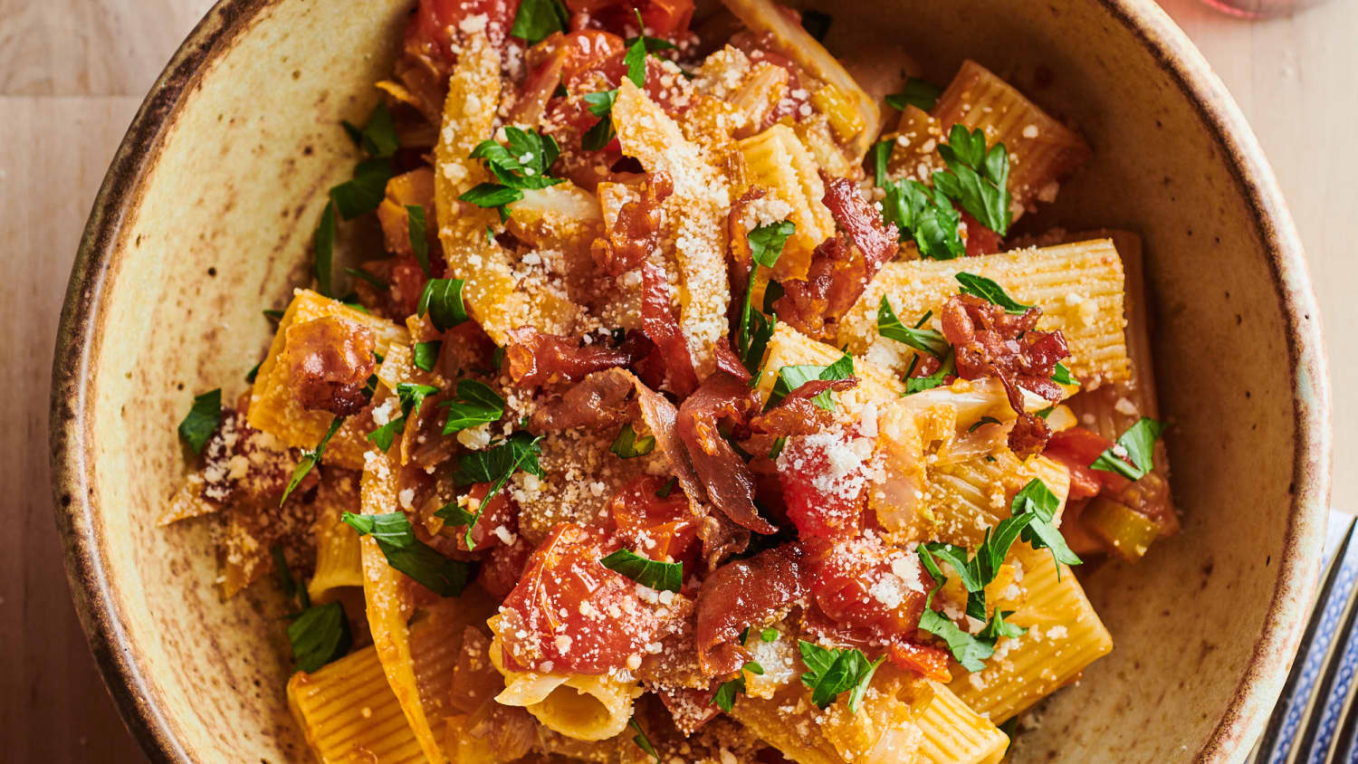 Pasta with Leeks, Fennel, Tomatoes, and Guanciale -image