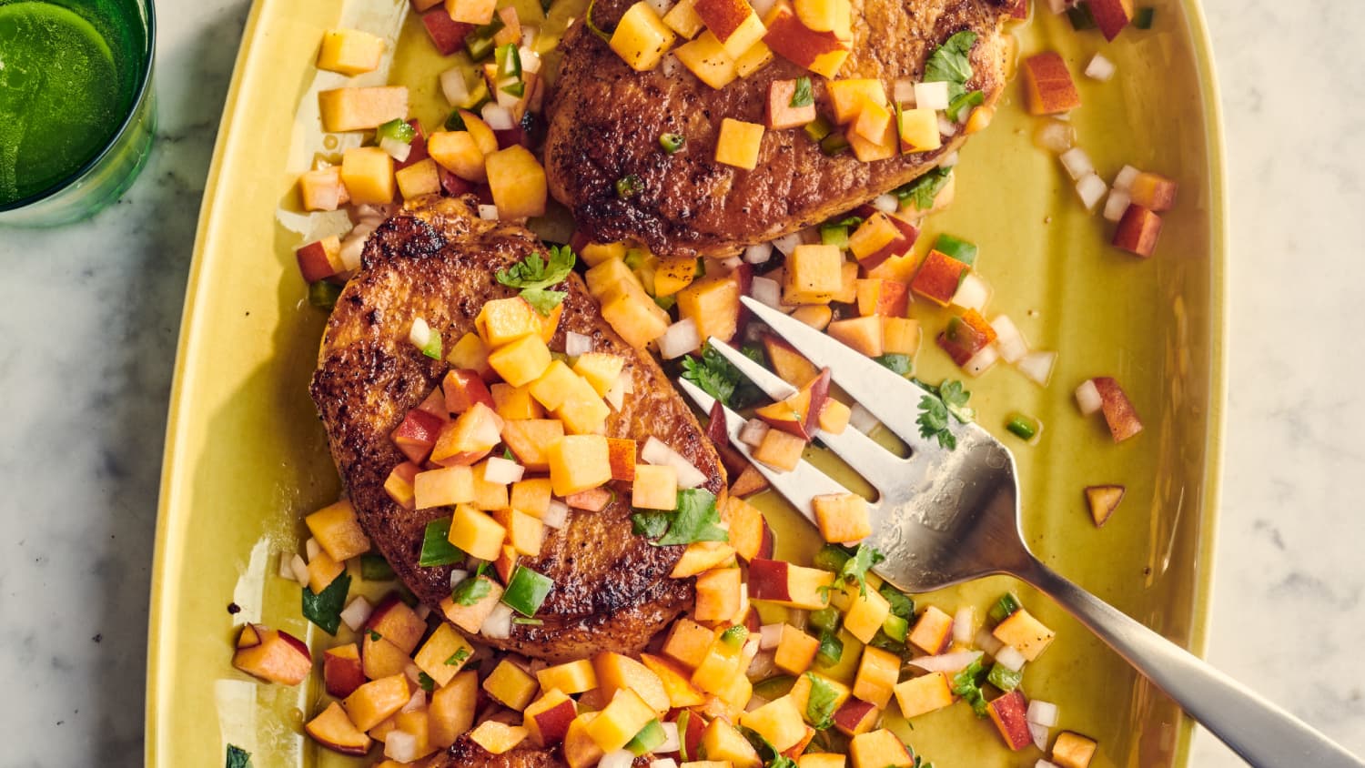 Seared Pork Chops with Peach Salsa-image