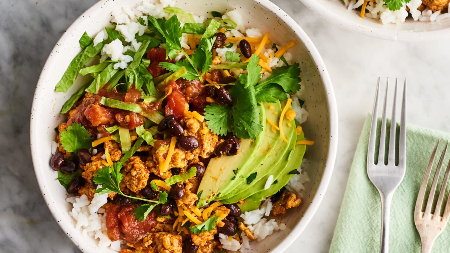 Turkey Burrito Bowls with Cilantro-Lime Rice-image