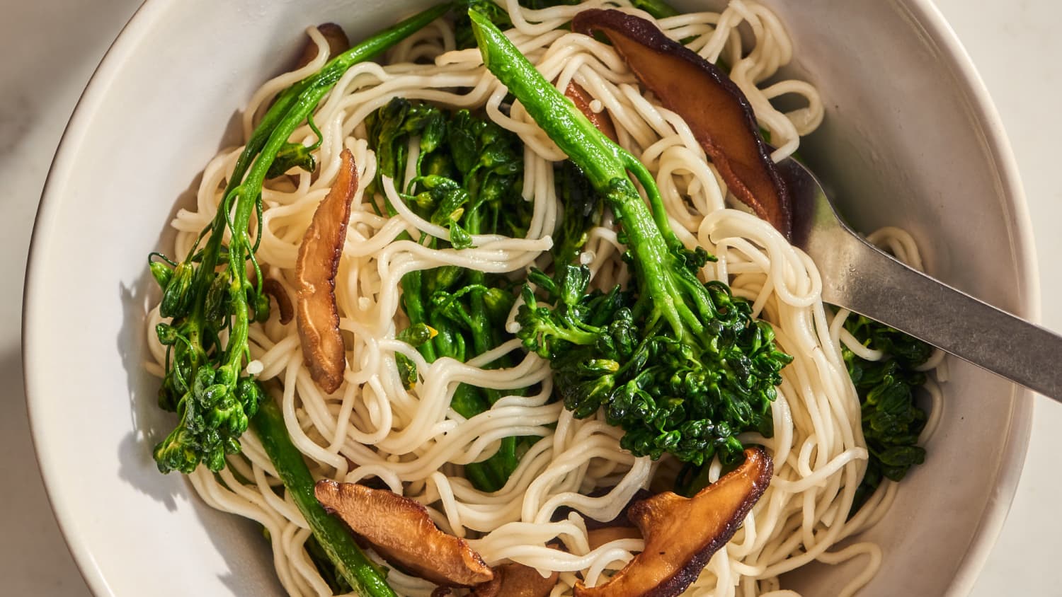 Umami Garlic Noodles with Shiitake Mushrooms and Broccolini Recipe-image