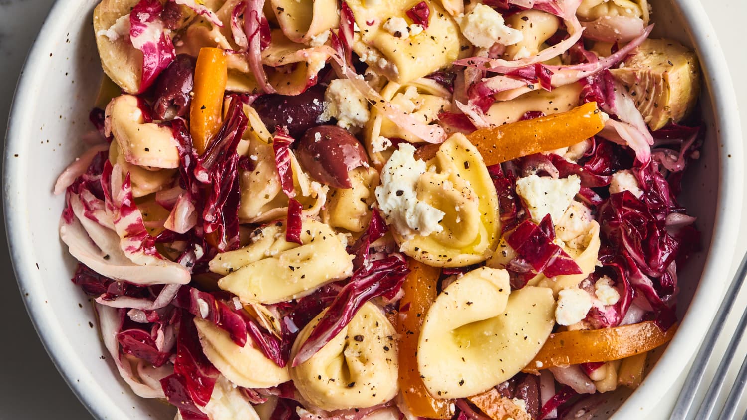 Tortellini Salad with Marinated Artichokes and Feta-image