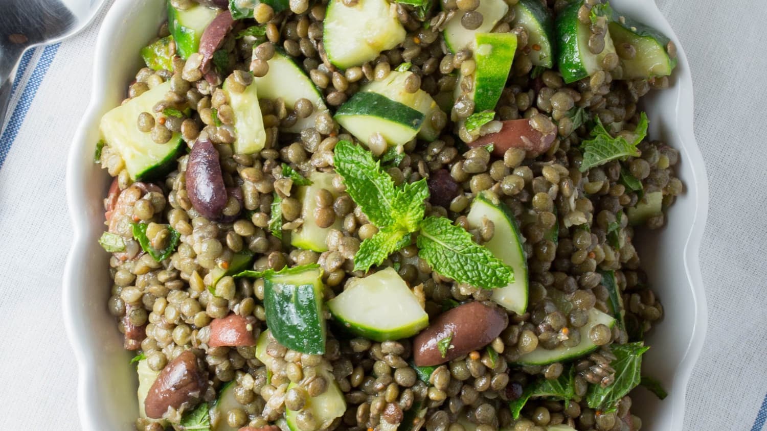 Cold Lentil Salad with Cucumbers and Olives-image