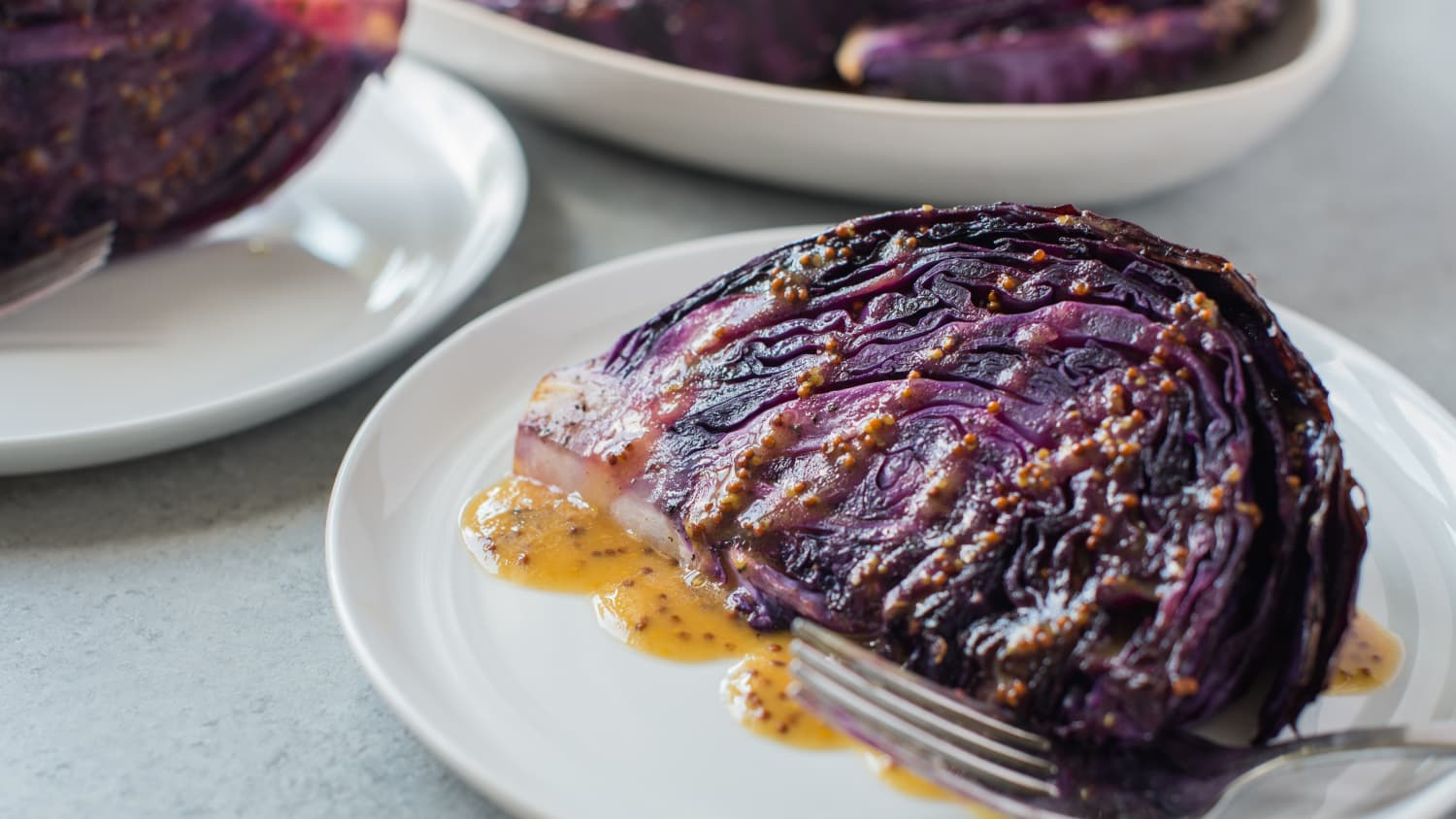 Roasted Cabbage with Mustard Vinaigrette-image