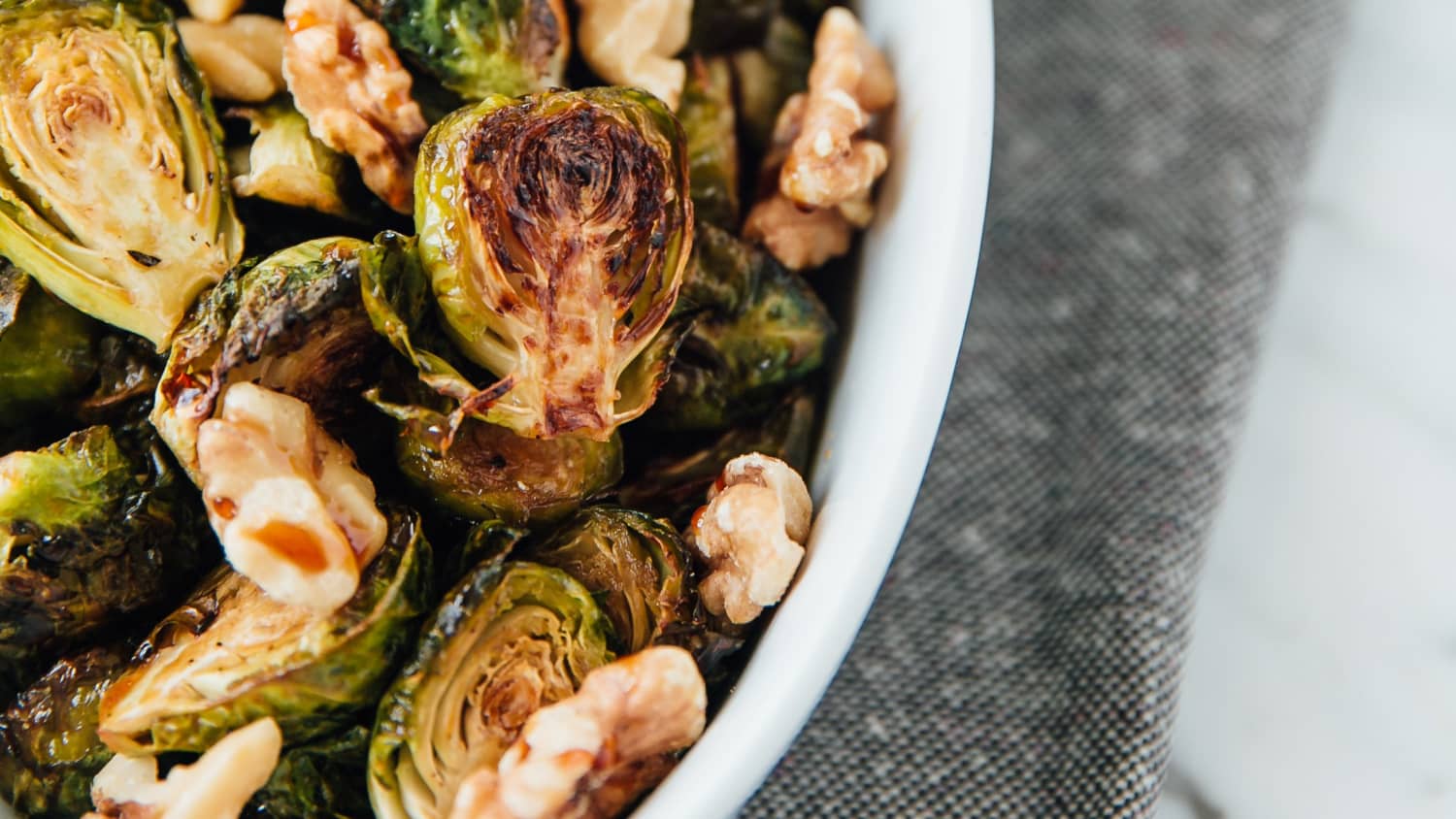 Roasted Brussels Sprouts with Walnuts, Pomegranate Molasses & Shanklish-image