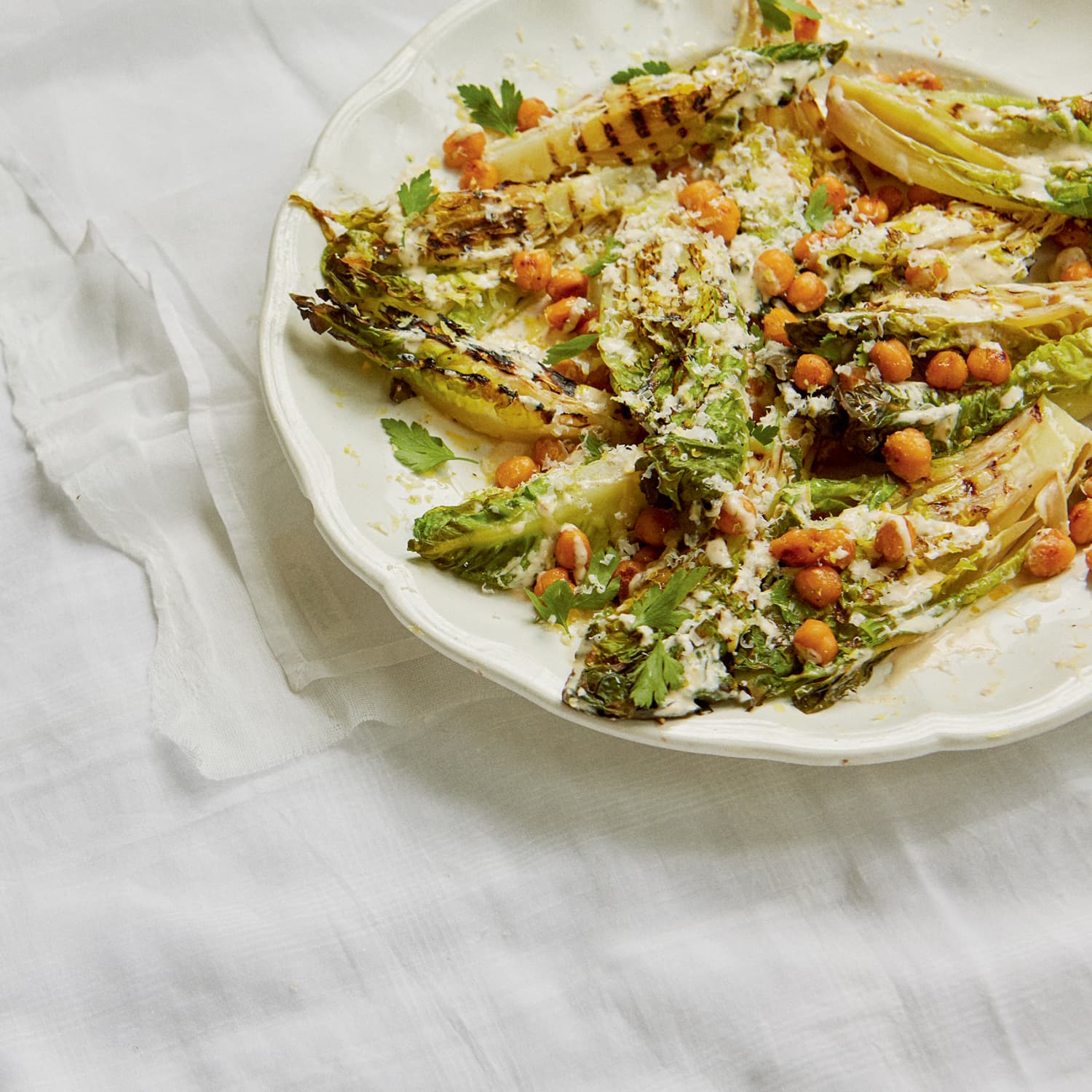 Grilled Caesar Salad With Crispy Chickpeas Recipe Kitchn