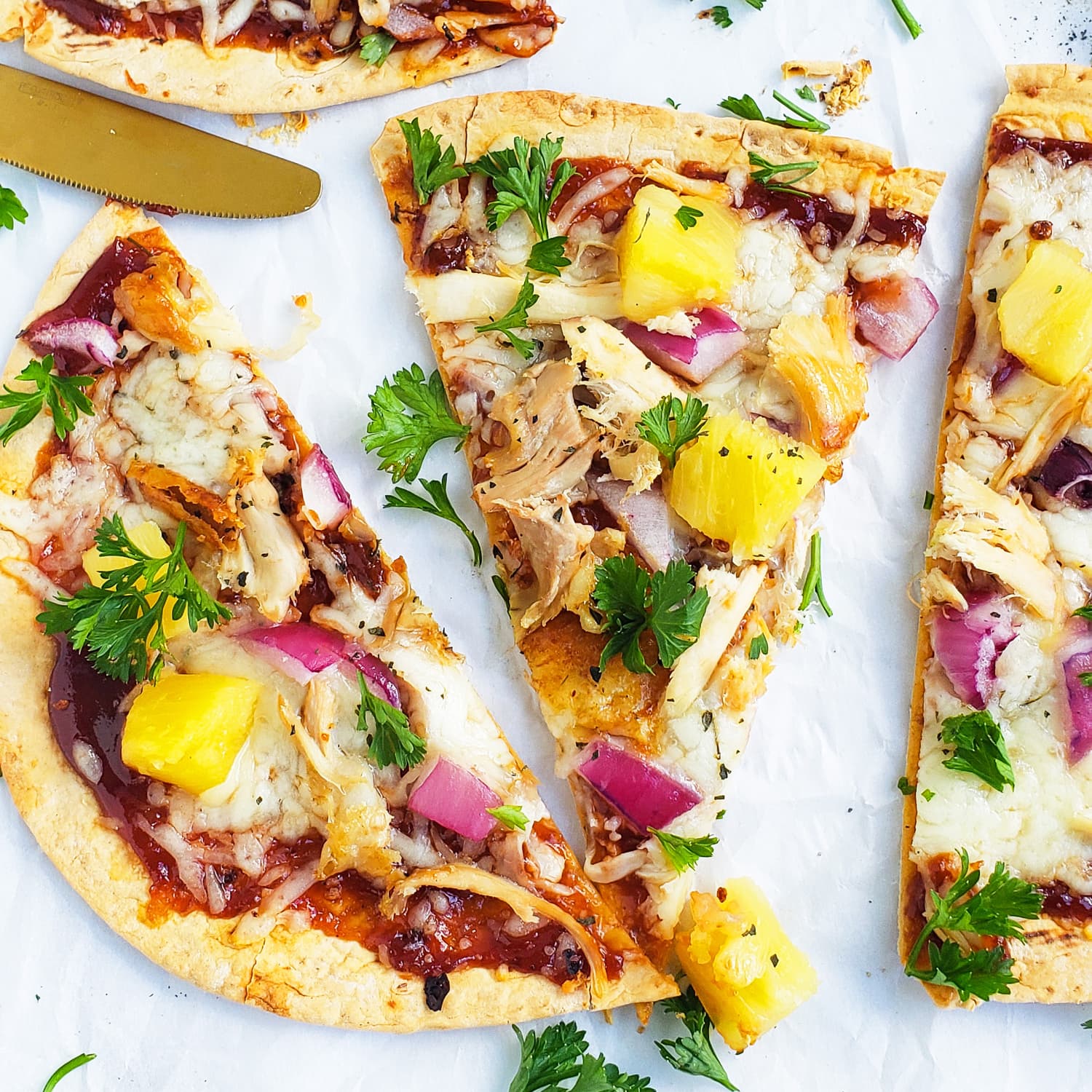 Miracle Meal Bbq Chicken And Pineapple Flatbread Pizzas Kitchn Every friday night it's pizza and movie night in the merkley home. individual bbq chicken and pineapple flatbread pizzas